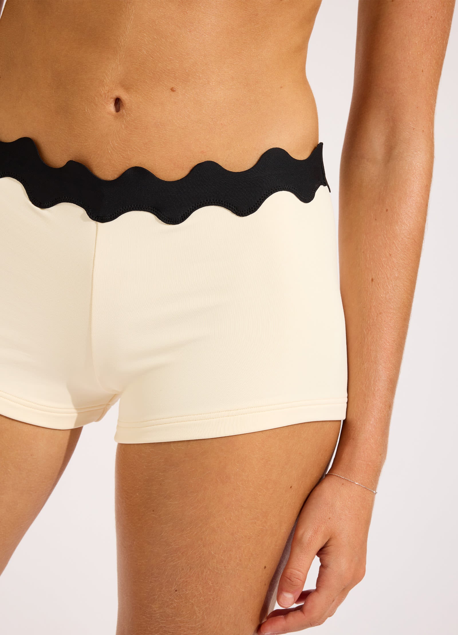 Gia Ric Rac Boyleg Bikini Bottom - Ecru - Ecru view 5