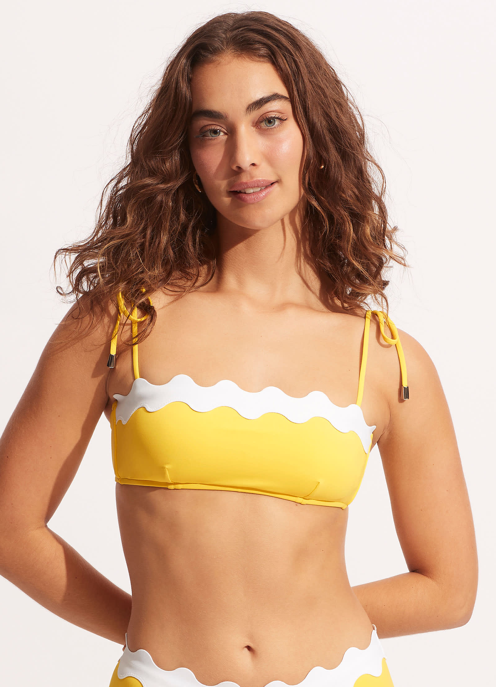 Gia Ric Rac Bustier Bandeau Bikini Top - Citron - Citron view 2