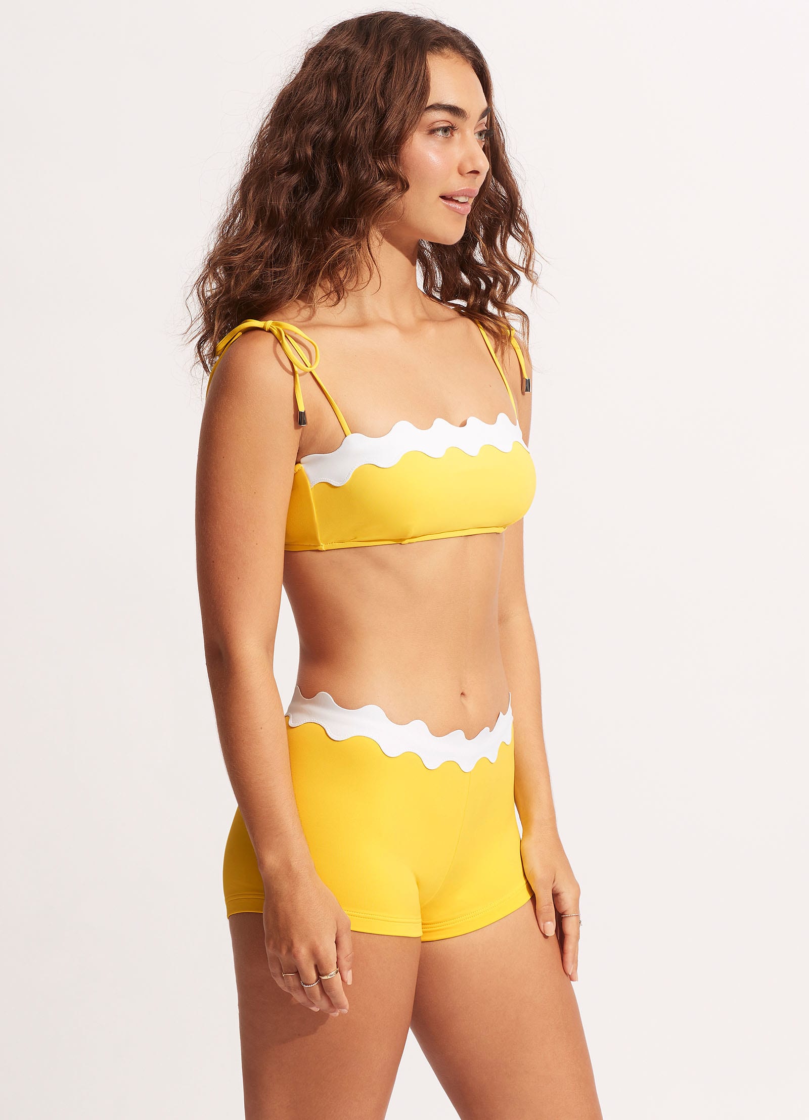 Gia Ric Rac Bustier Bandeau Bikini Top - Citron - Citron view 3
