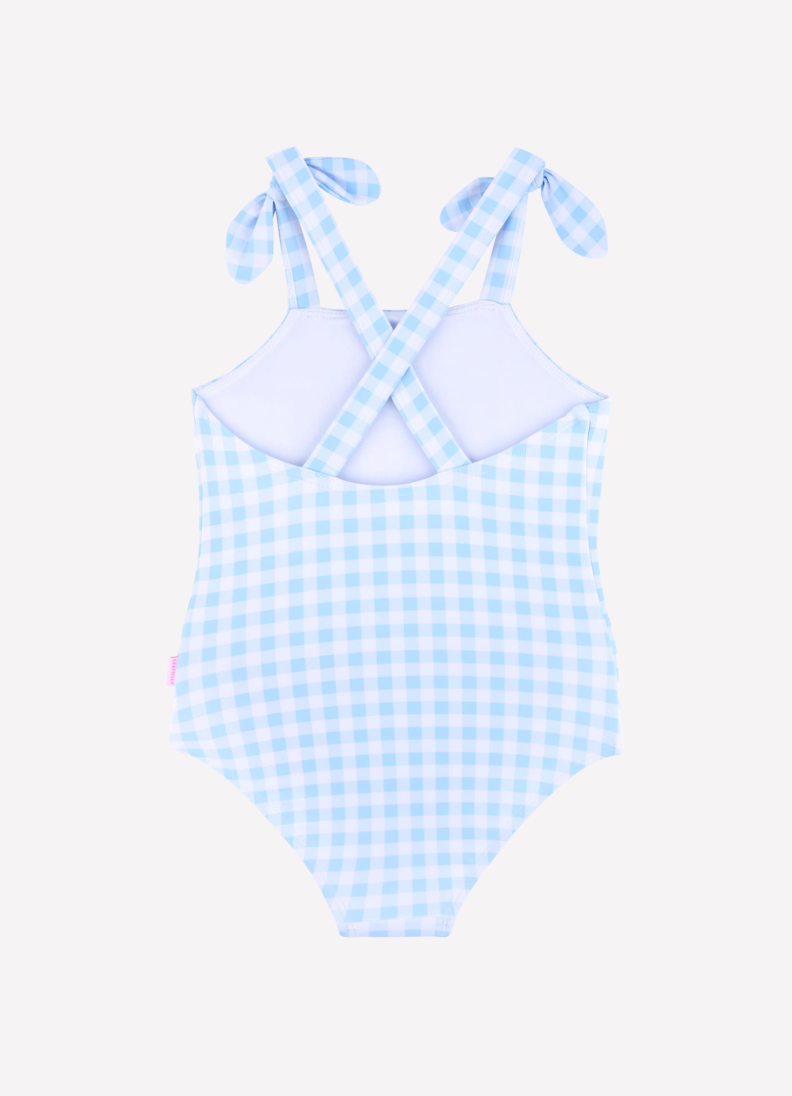 Gingham Bow One Piece - Placid Blue - Placid Blue view 4
