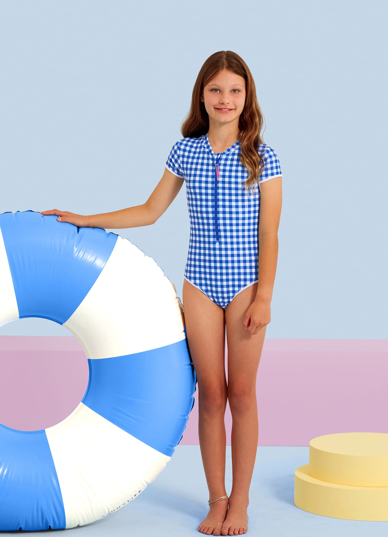 Gingham Paddlesuit - Blue Lottie - Blue Lottie view 5