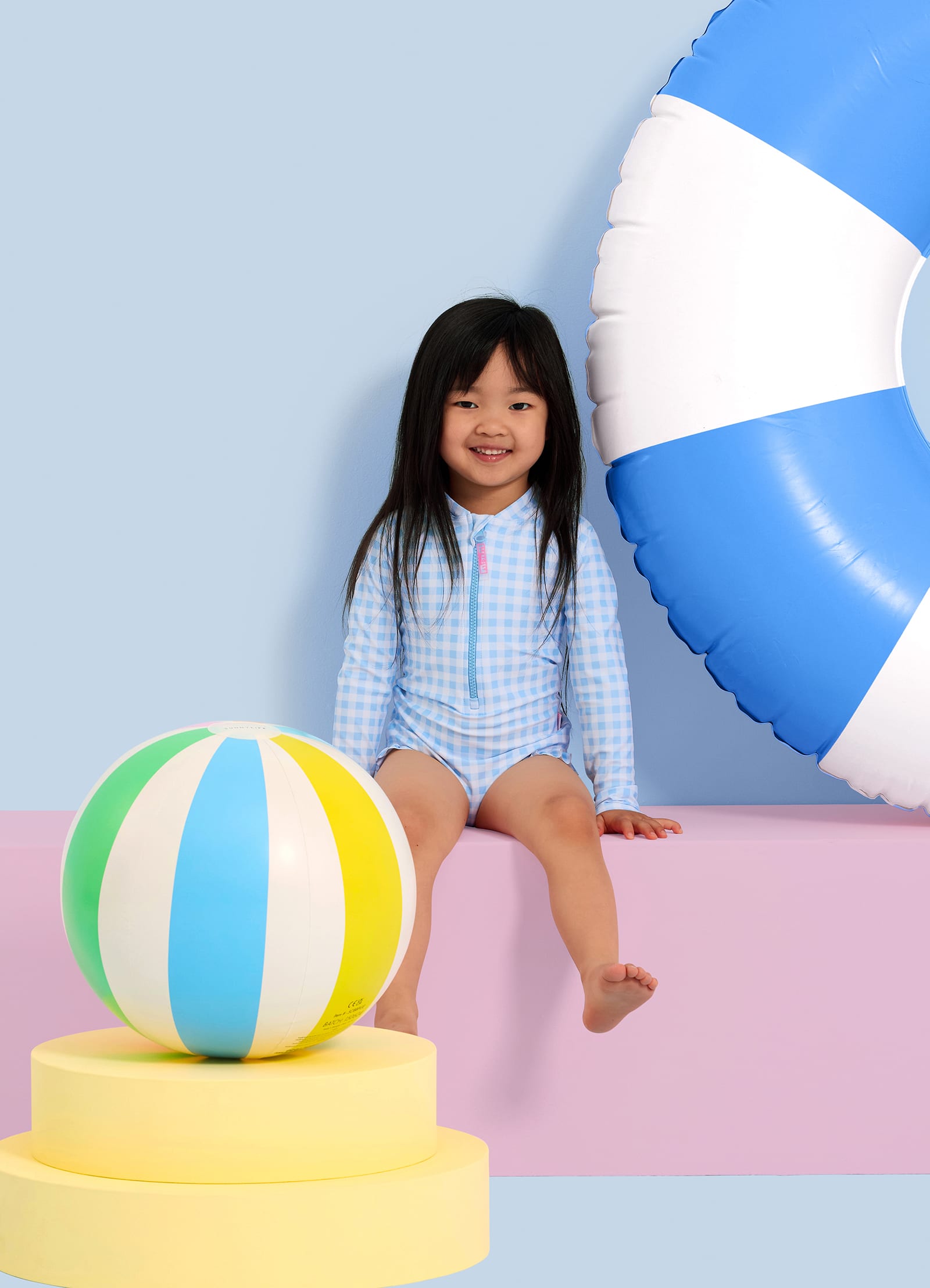 Gingham Sunsuit - Placid Blue - Placid Blue view 6