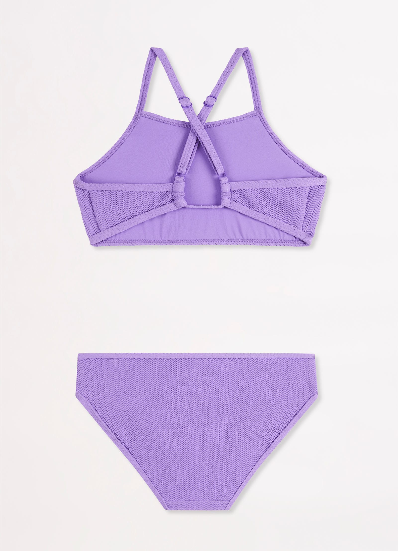 Girls Crossover Back Bikini Set  - Lilac - Lilac view 2