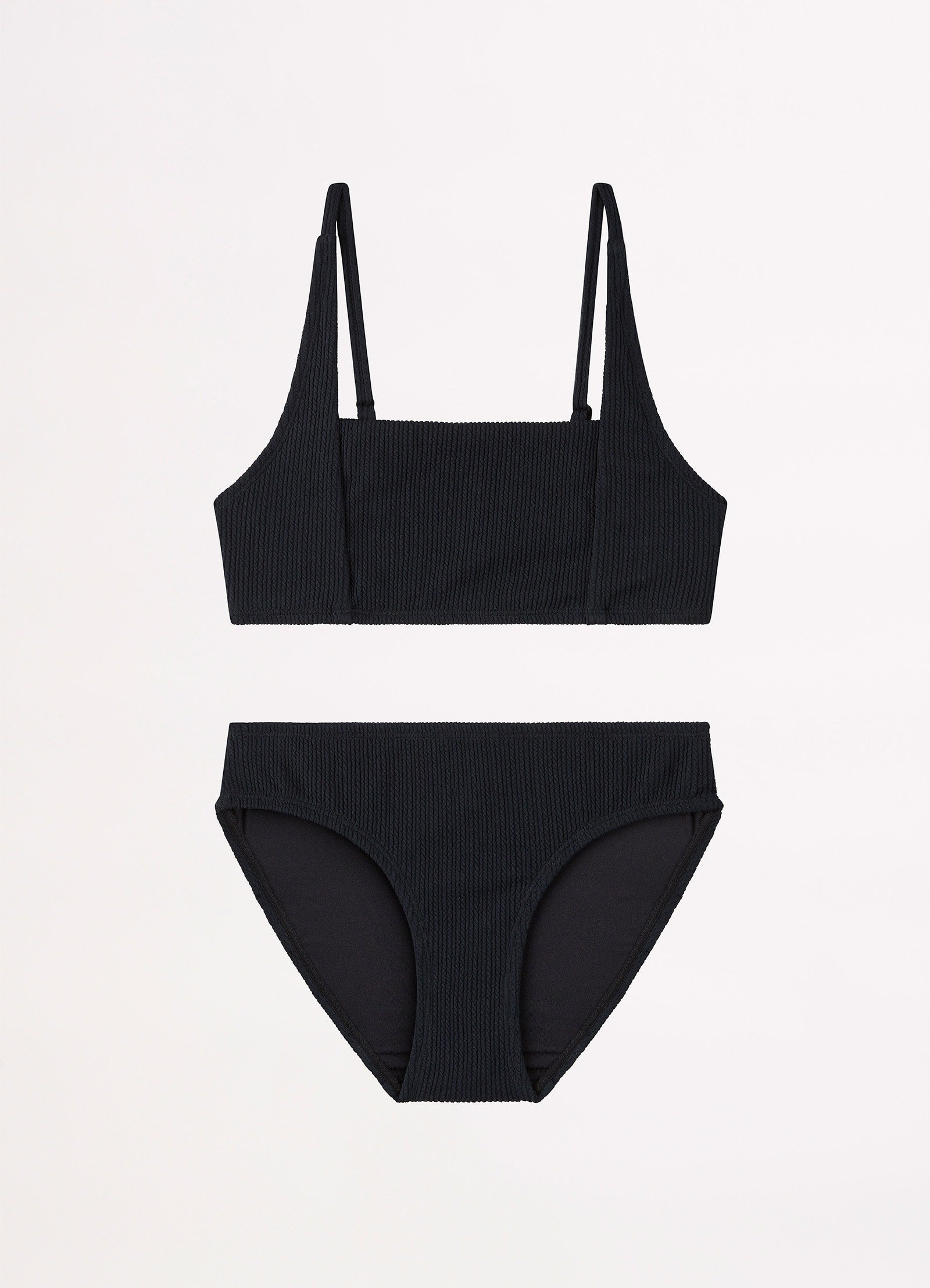 Girls Essential Square Neck Bikini S  - Black - Black