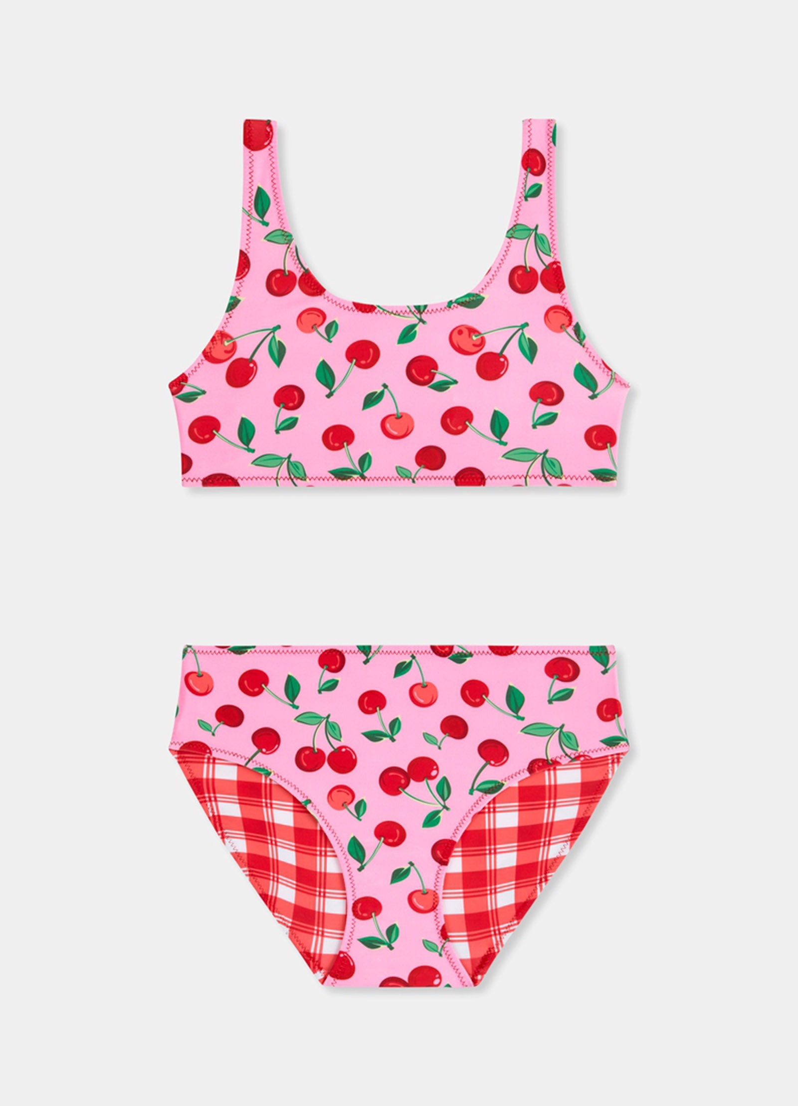 Girls Reversible Bikini - Cherry Check - Cherry Check view 2