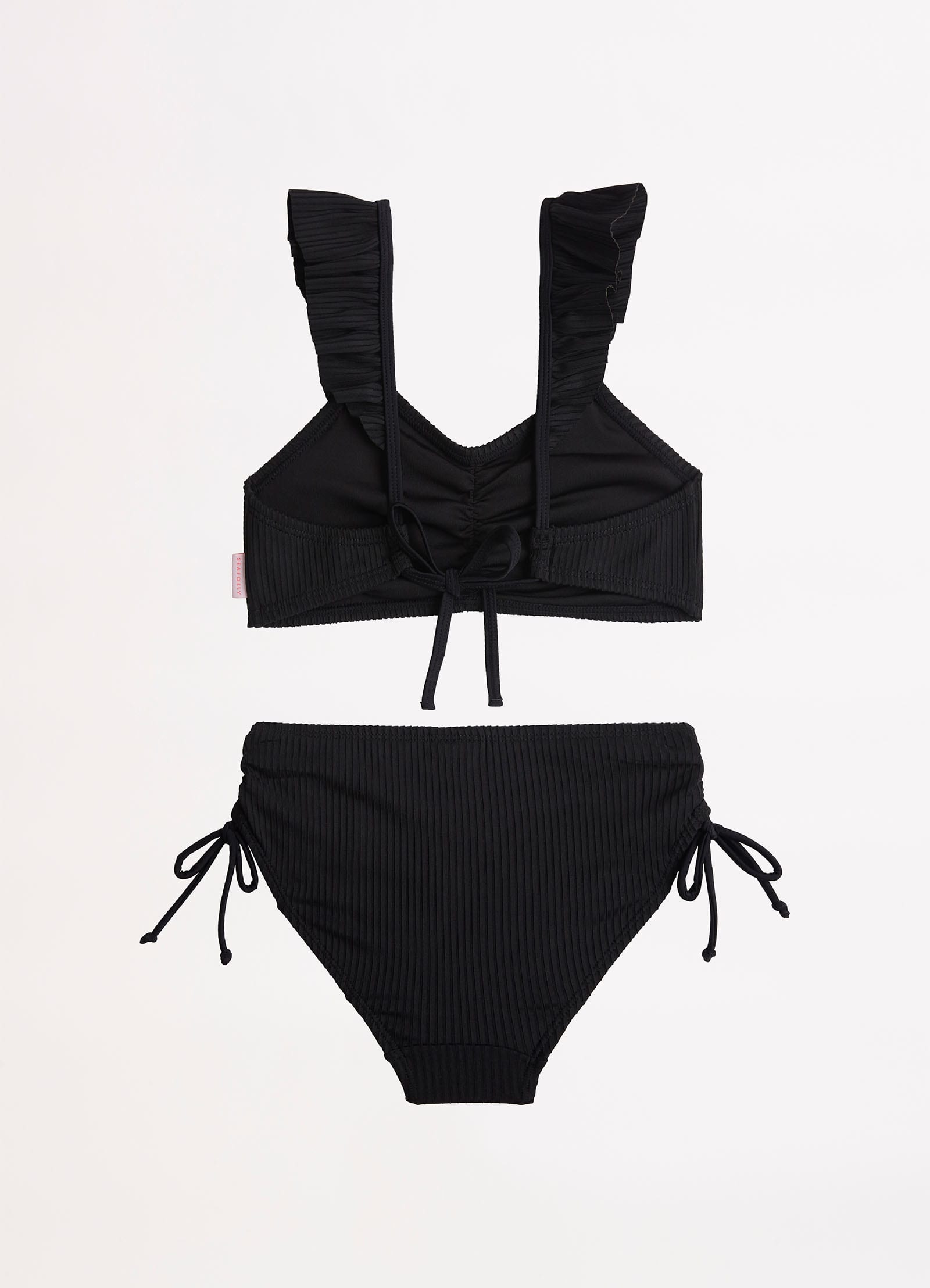 Girls Ruffle Bikini  - Black - Black view 2