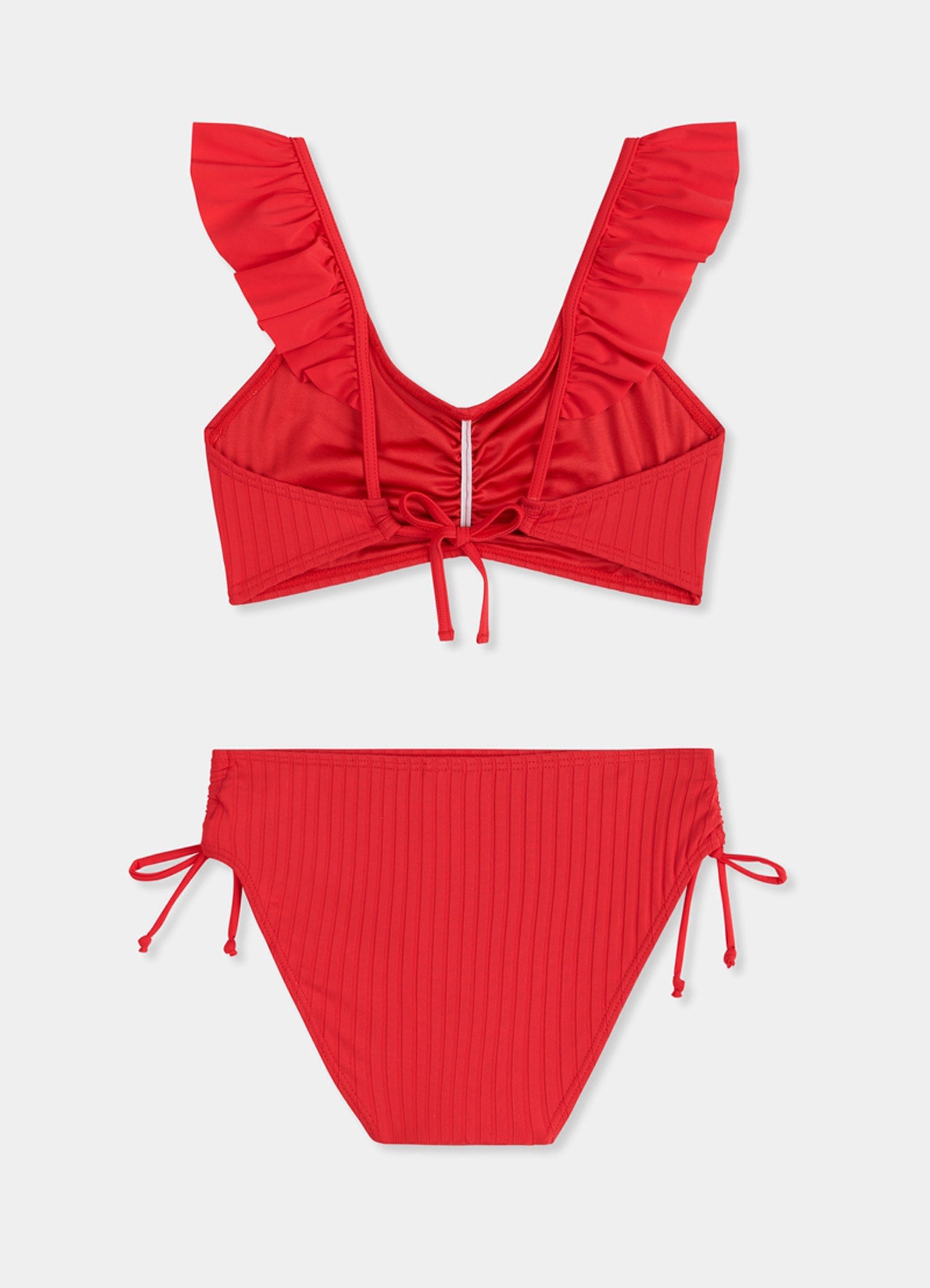 Girls Ruffle Bikini  - Chilli Red - Chilli Red view 2