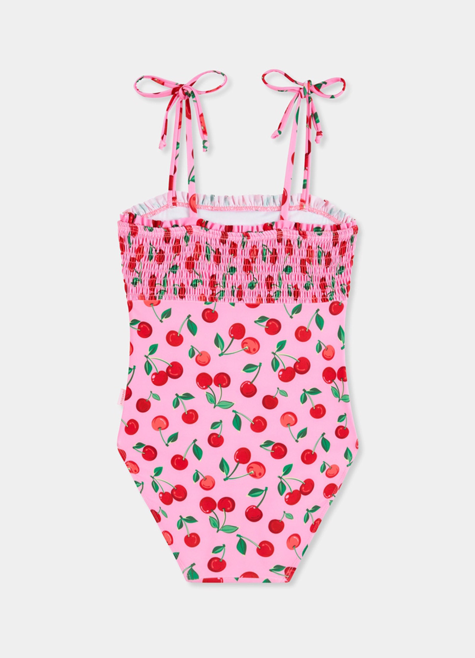 Girls Shirred One Piece - Cherry - Cherry view 2
