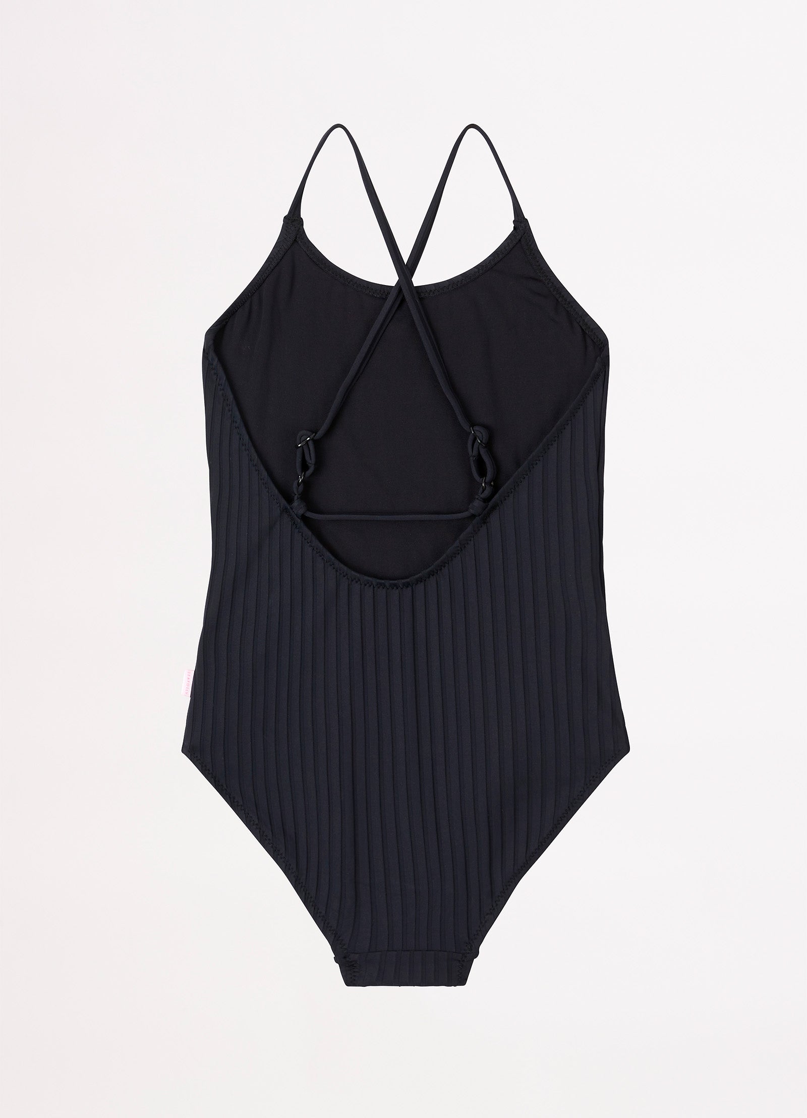 Girls Summer Essential Crossover Strap One Piece  - Black - Black view 3