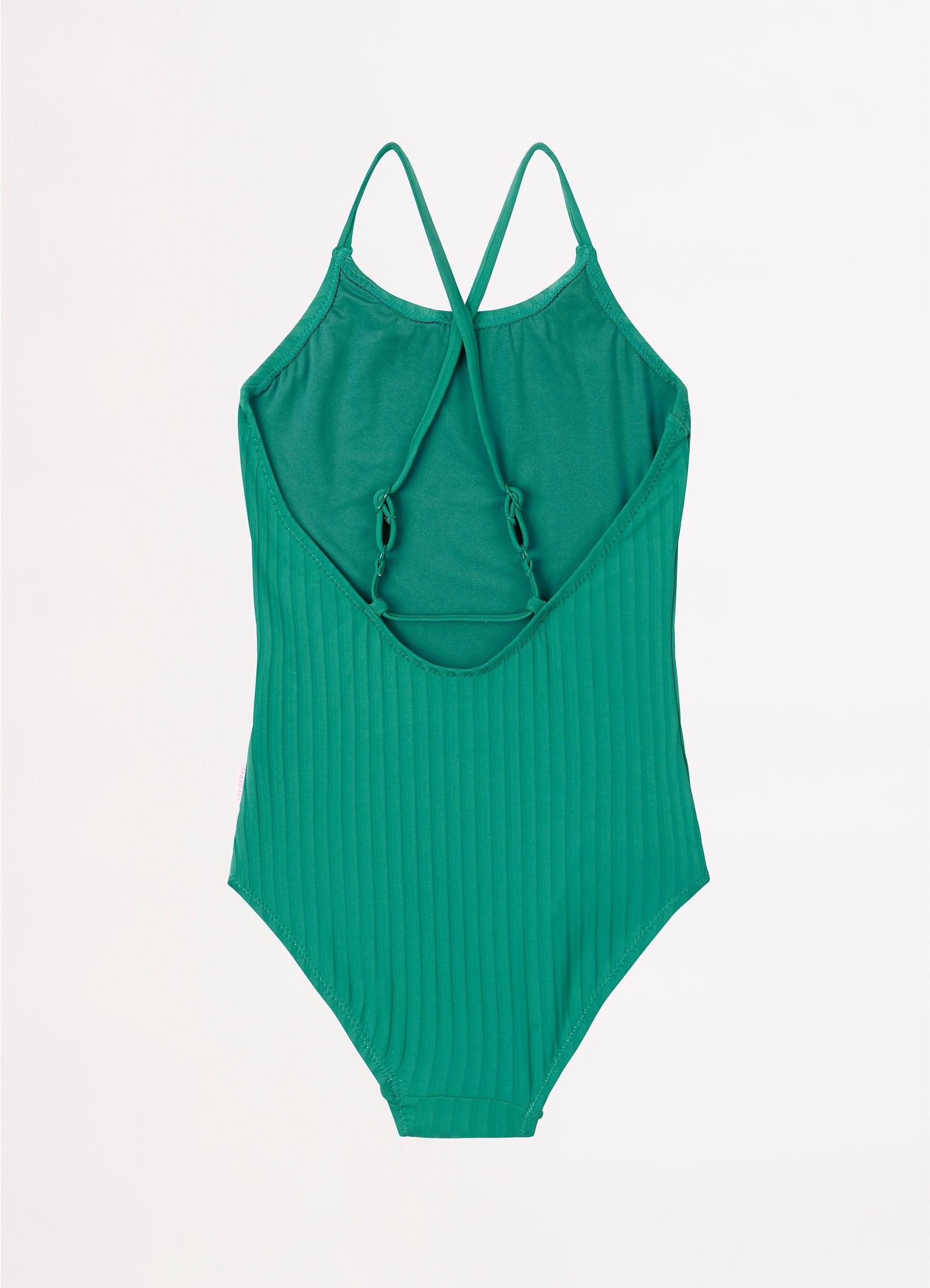 Girls Summer Essential Crossover Strap One Piece  - Forest - Forest view 2