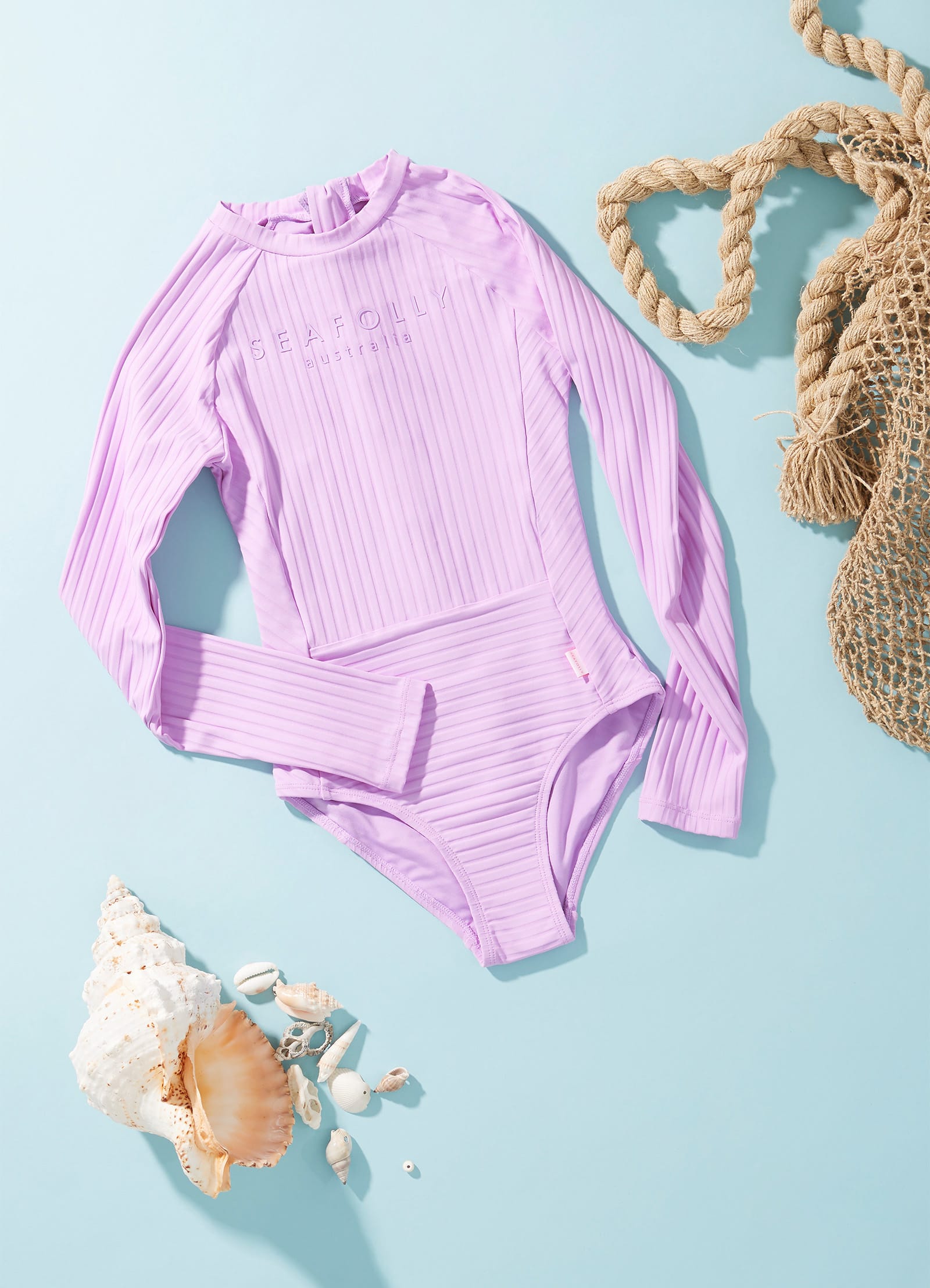 Girls Summer Essential Panelled Paddlesuit  - Violet - Violet