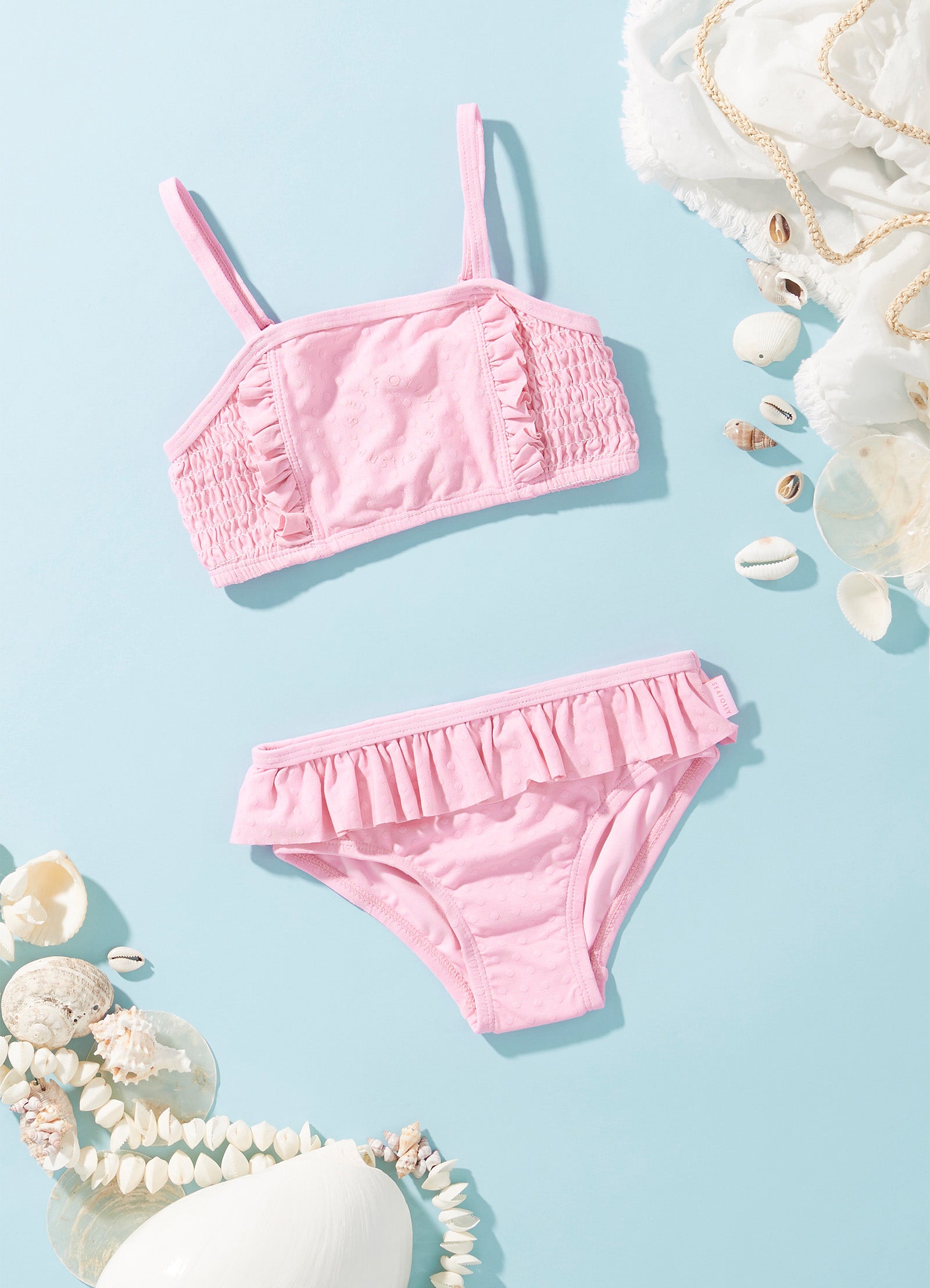 Girls Summer Essential Square Neck Bikini  - Sweet Lilac - Sweet Lilac