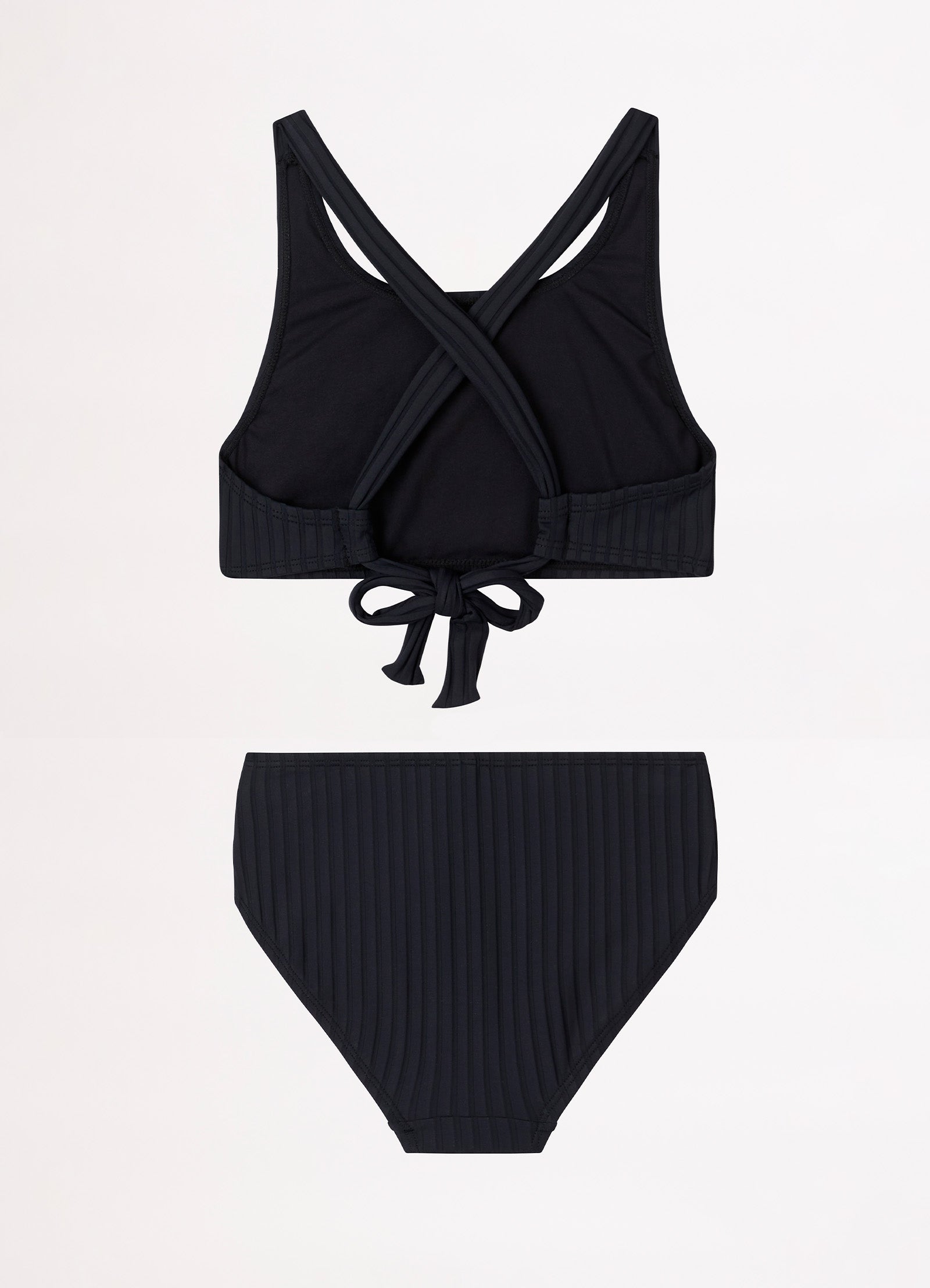 Girls Summer Essential Tie Back Bikini  - Black - Black view 3