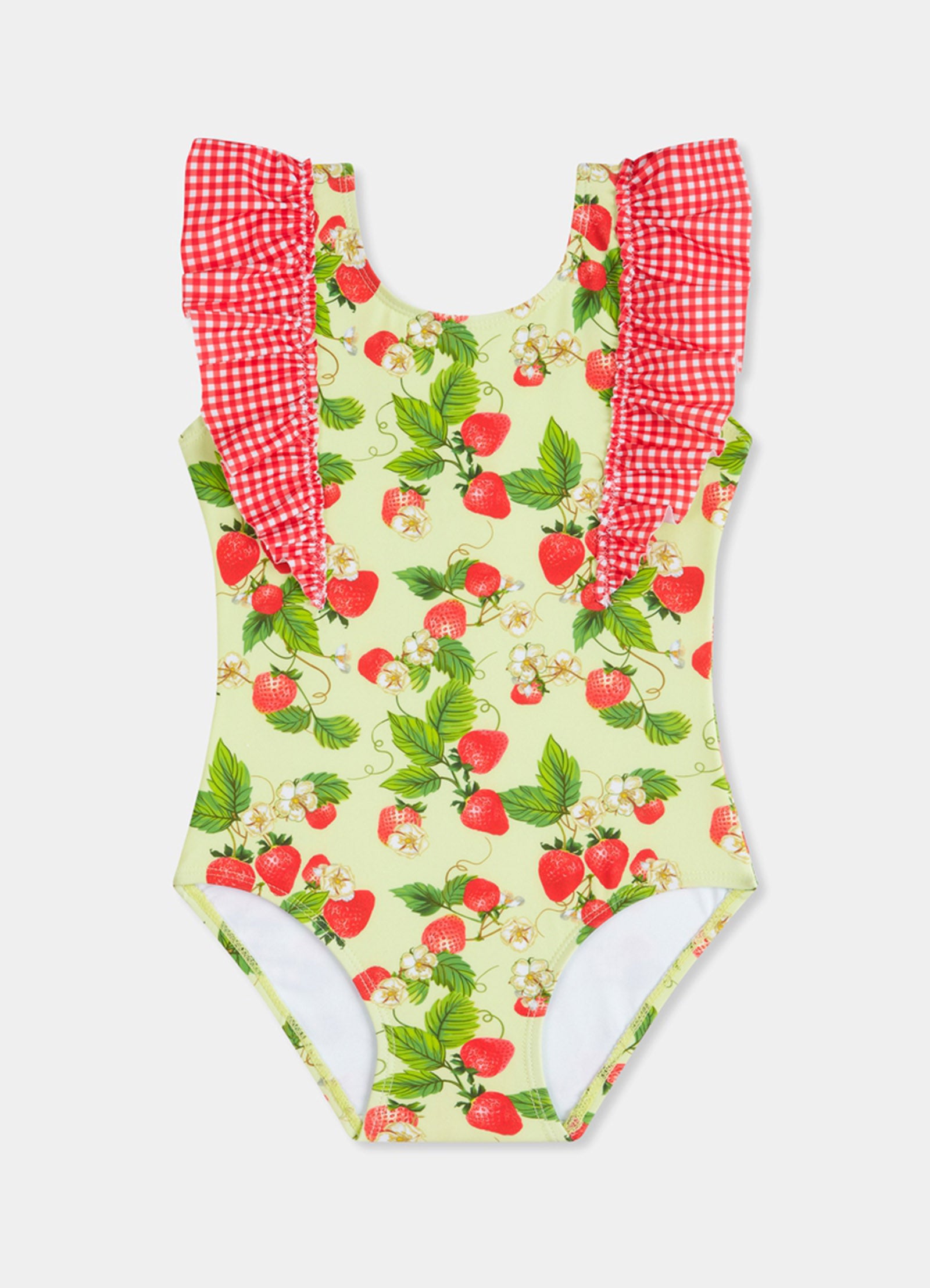 Girls Vertical Ruffle One Piece - Sundae - Sundae view 2