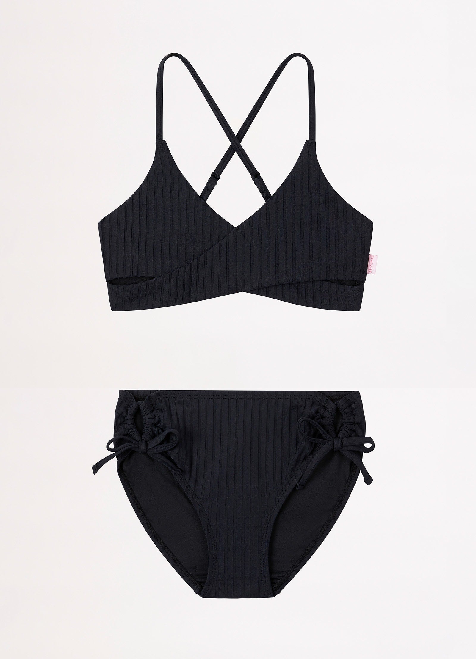 Girls Wrap Bikini  - Black - Black view 1