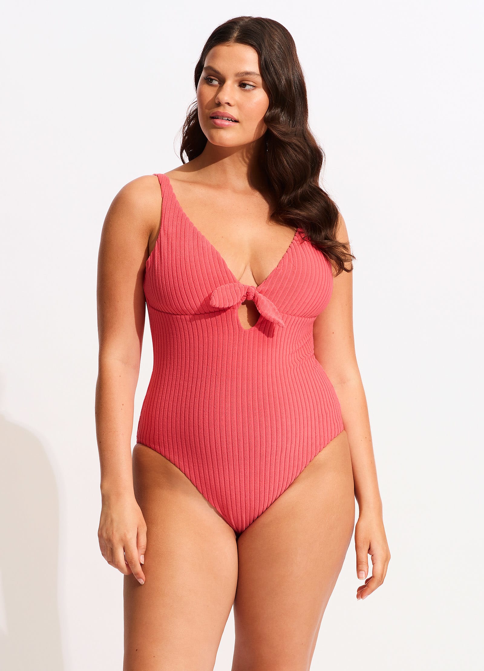 Havana Deep V One Piece - Sun Kissed Coral - Sun Kissed Coral