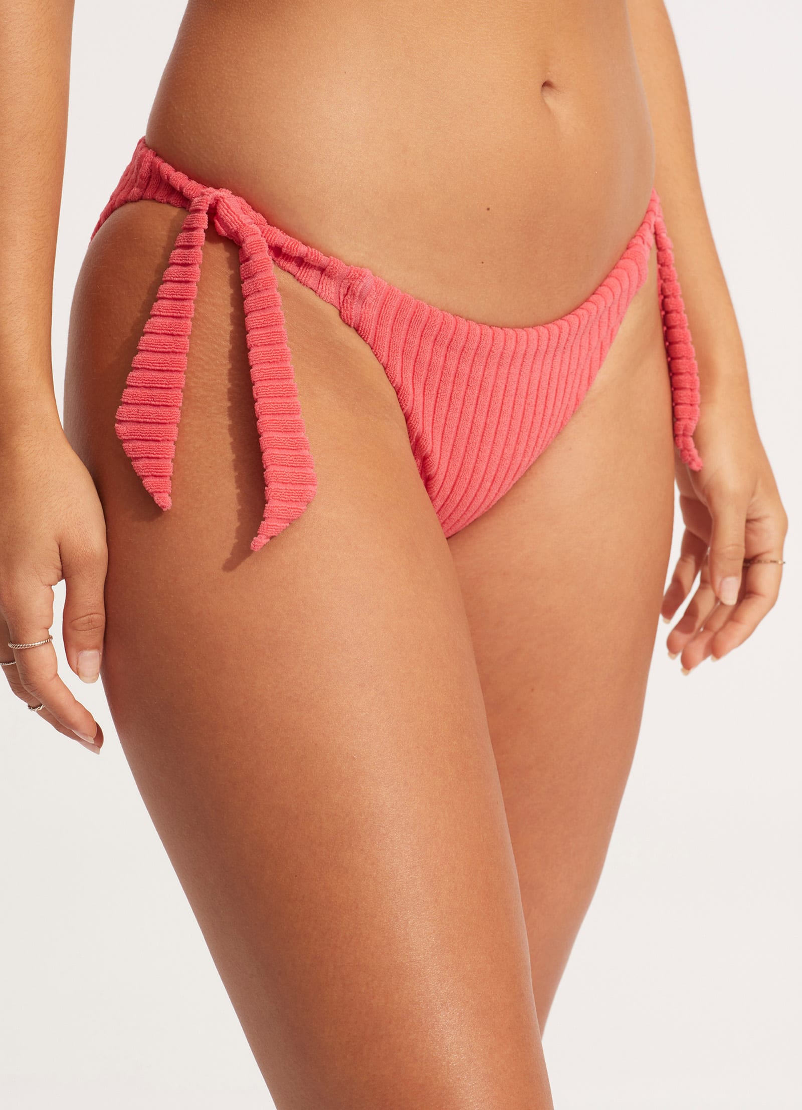 Havana Hipster Tie Side Bikini Bottom - Sun Kissed Coral - Sun Kissed Coral view 5