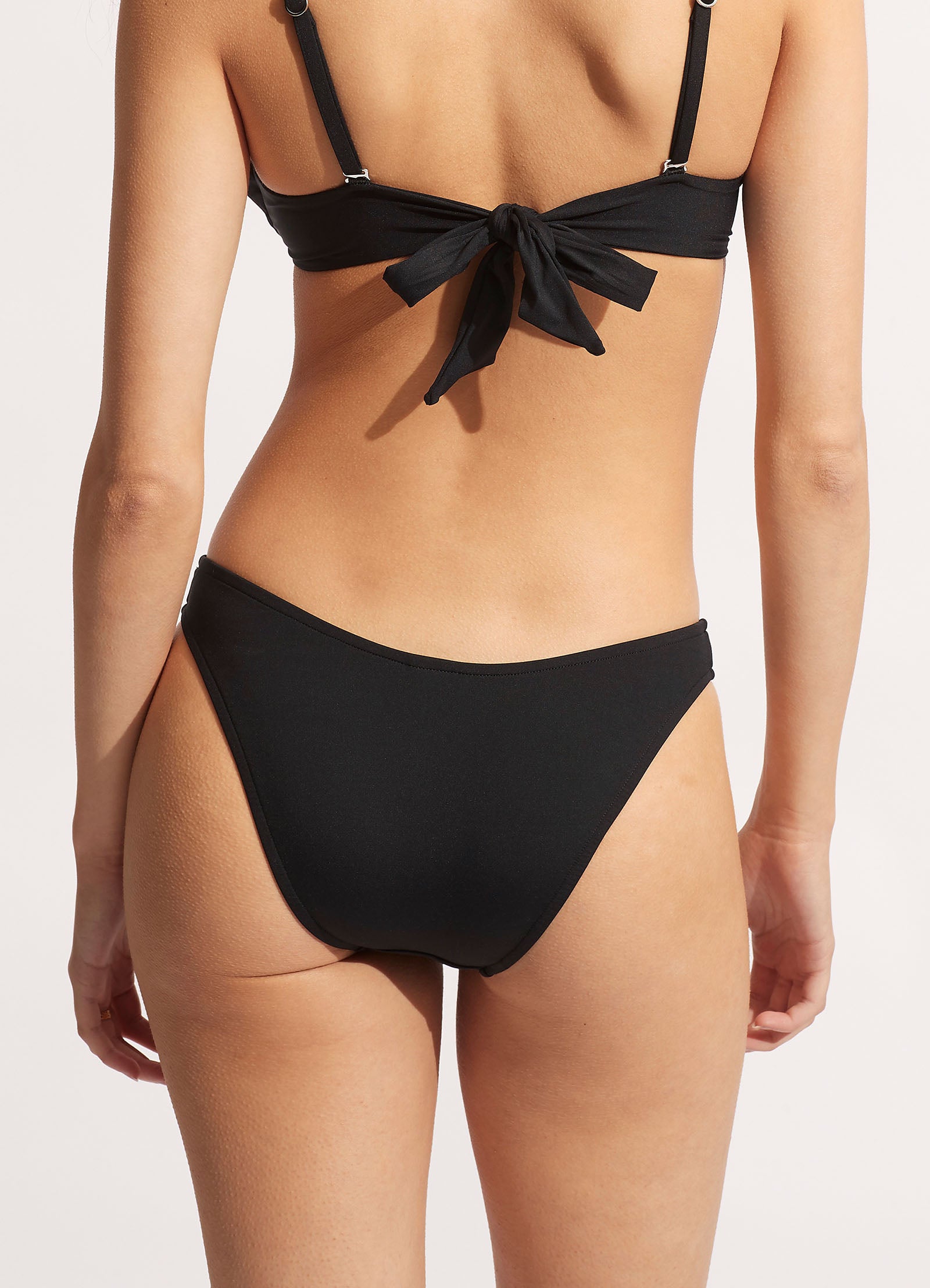 High Cut Bikini Bottom - Black - Black view 5