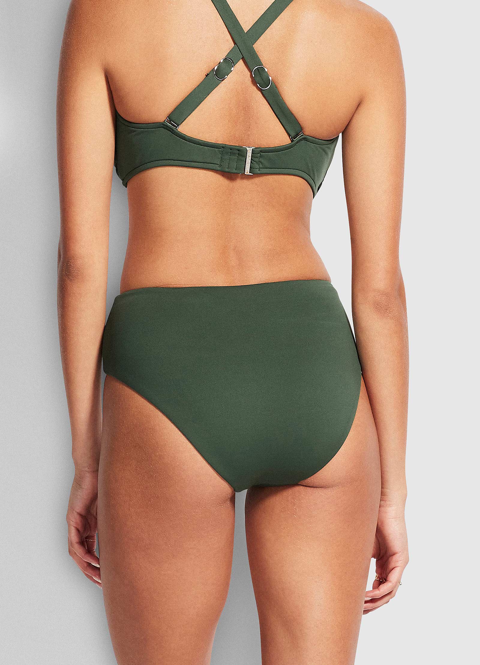 High Waist Wrap Front Bikini Bottom - Ivy - Ivy view 3