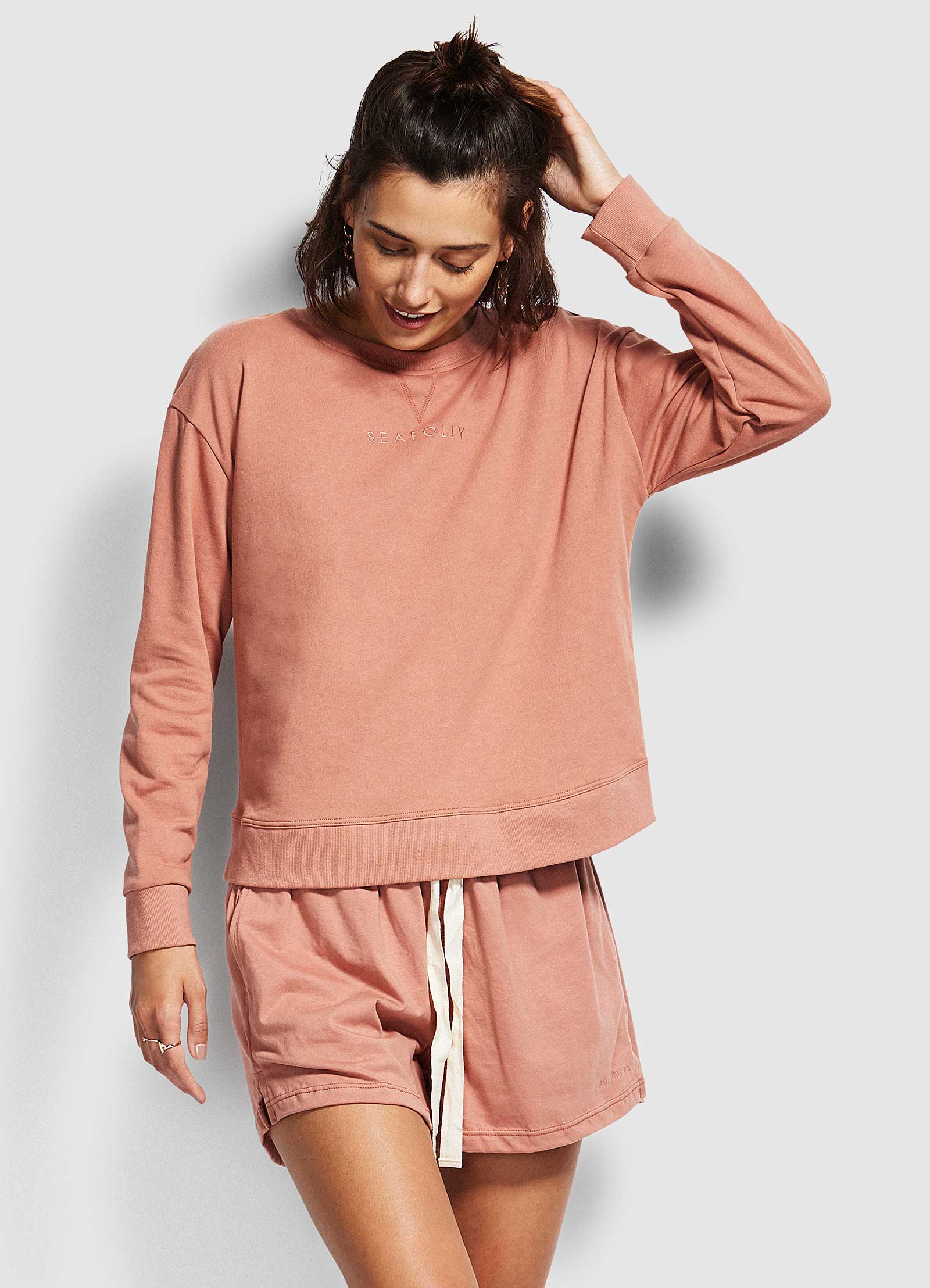 Holiday Crew Neck Sweater - Faded Rose - Faded Rose