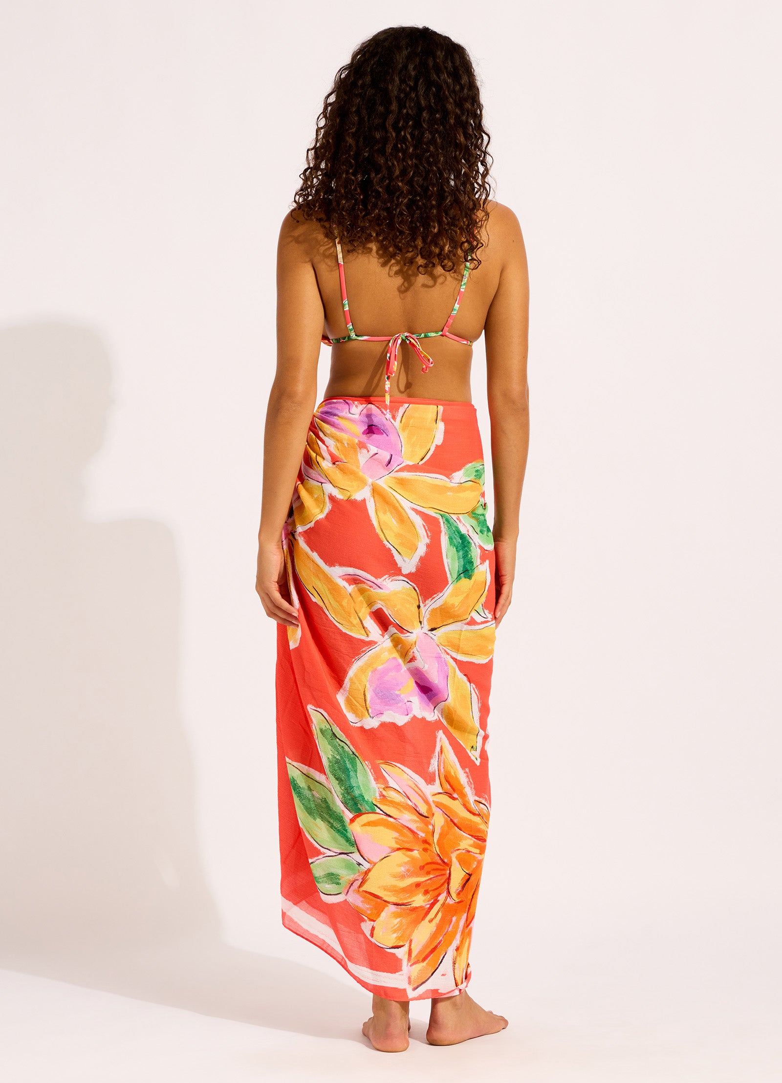 Hothouse Flowers Floral Sarong - Summer Melon view 3