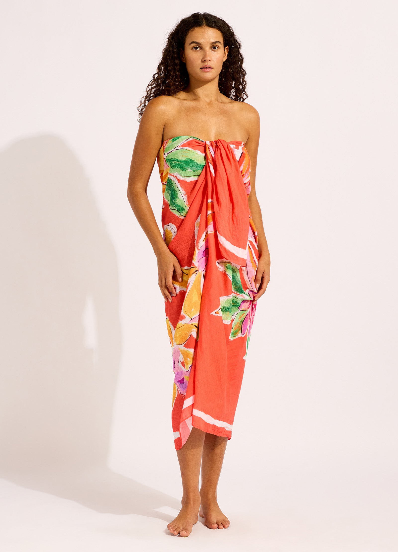 Hothouse Flowers Floral Sarong - Summer Melon view 6