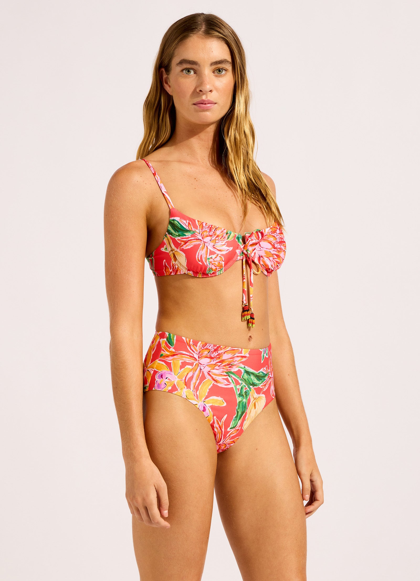 Hothouse Flowers High Waist Bikini Bottom - Summer Melon view 3