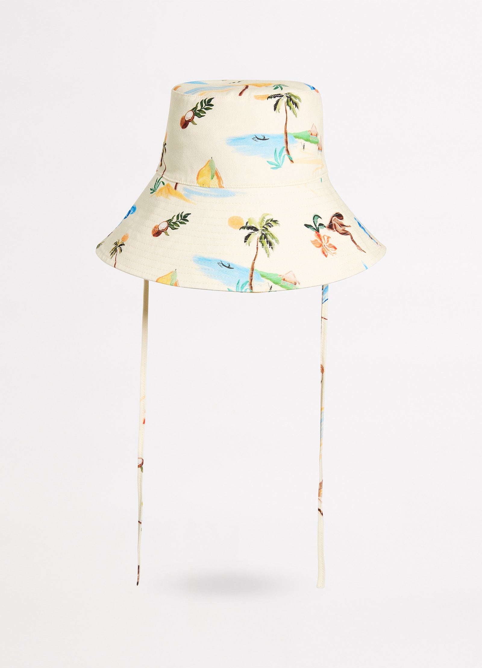 Isla Palm Bucket Hat - Ecru - Ecru view 4