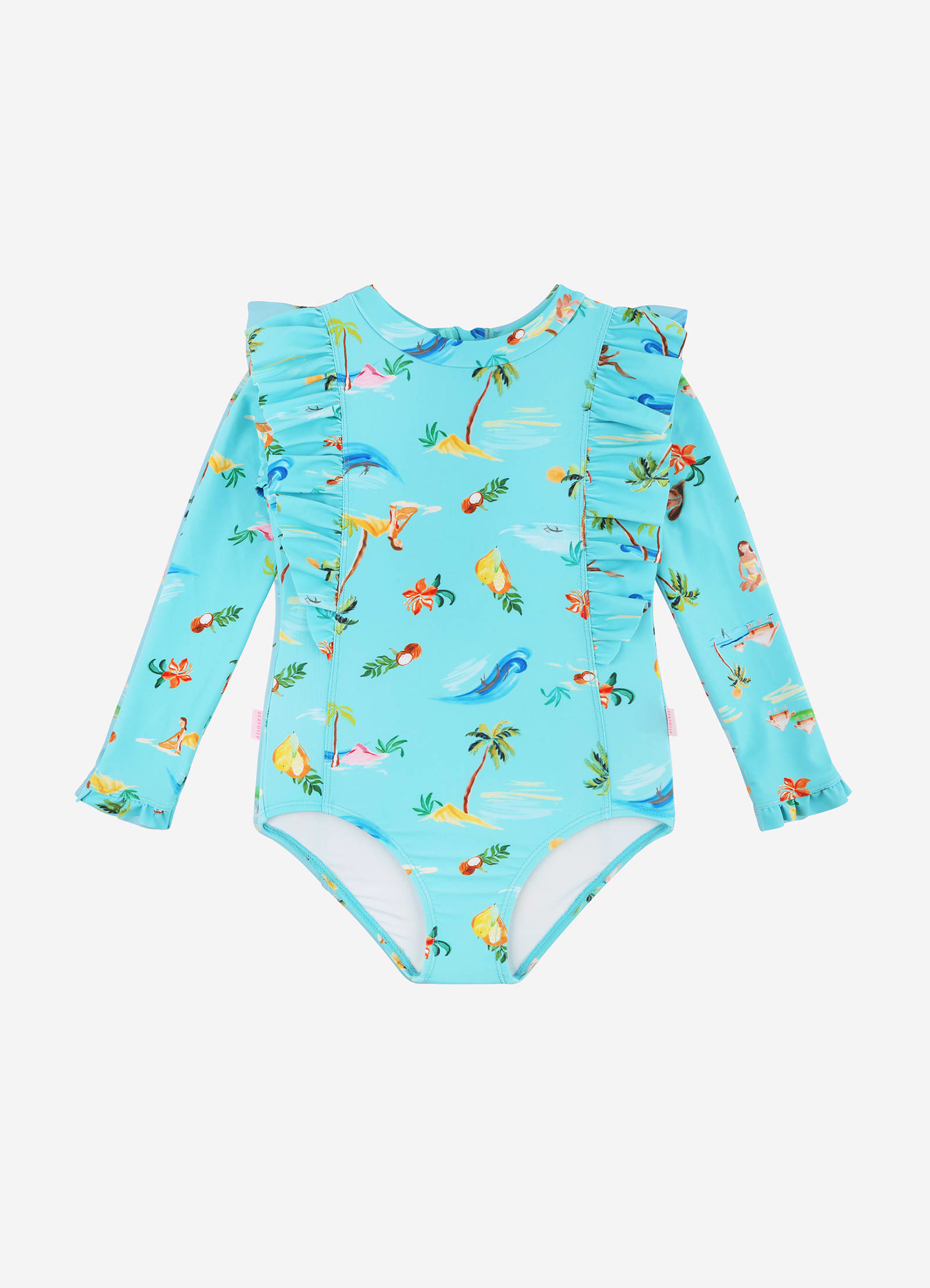 Isla Palm Frill Paddlesuit - Isla Palm Blue - Isla Palm Blue view 2