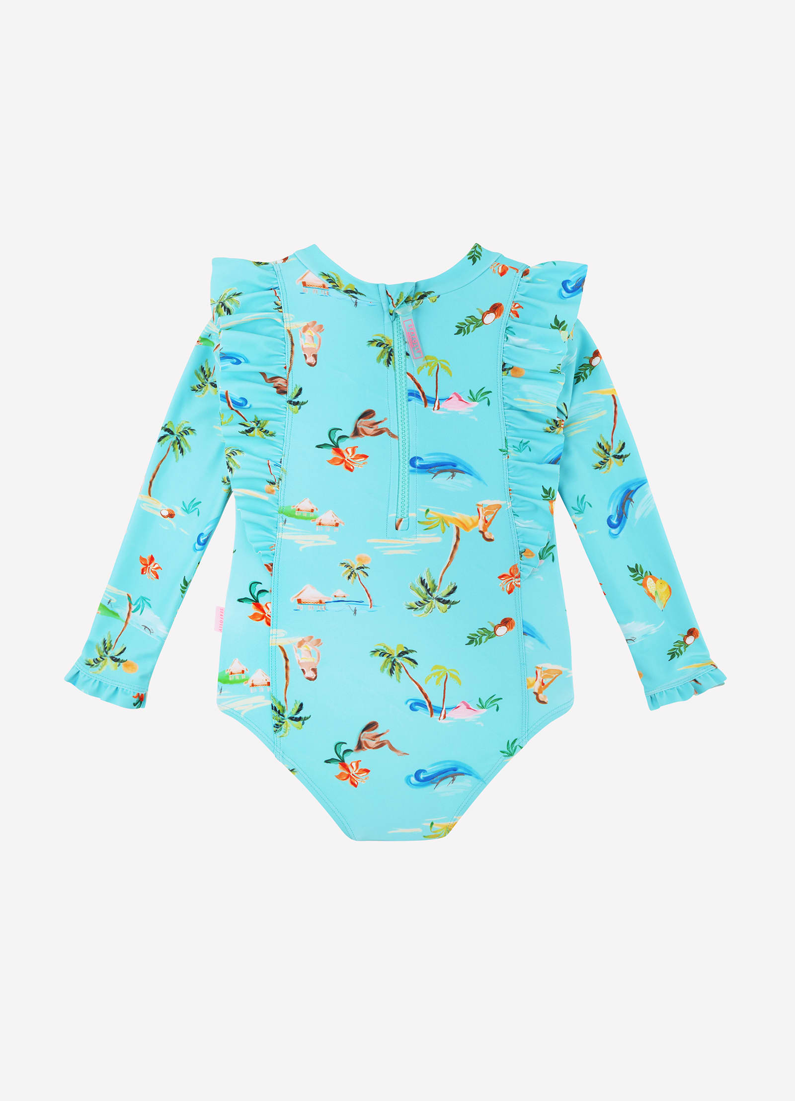 Isla Palm Frill Paddlesuit - Isla Palm Blue - Isla Palm Blue view 3