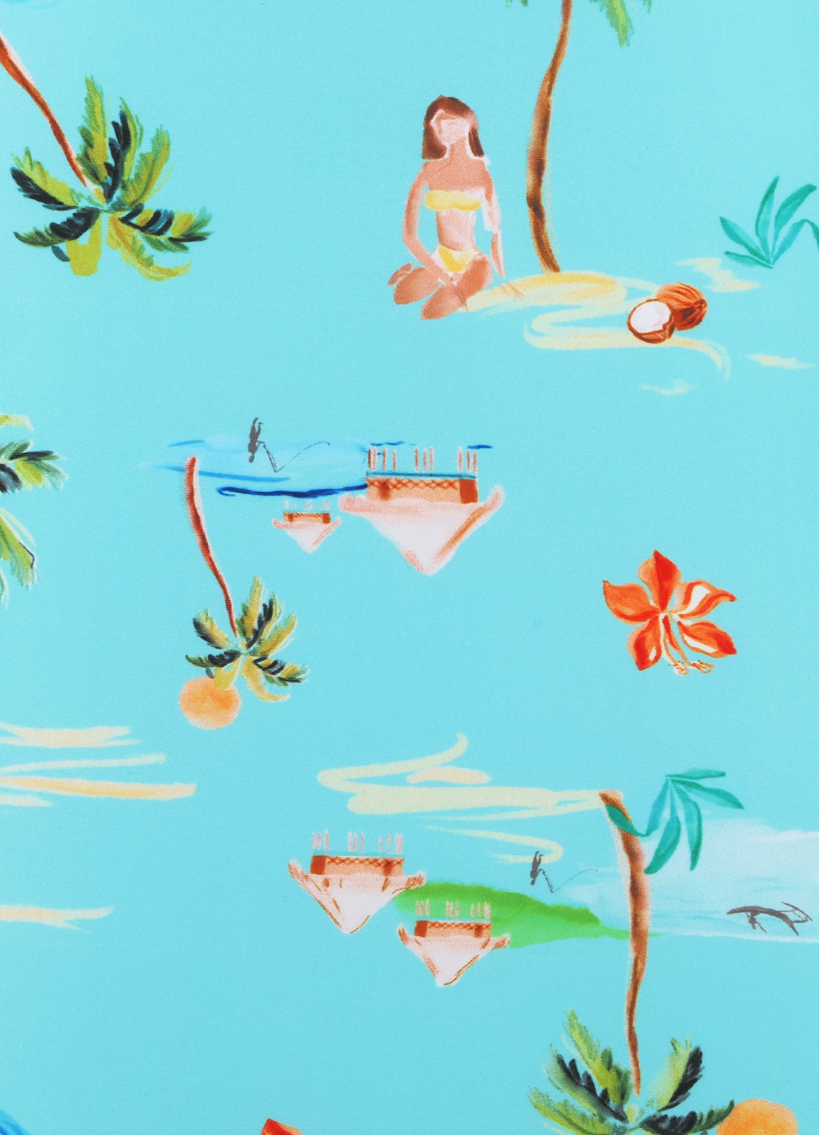 Isla Palm Frill Paddlesuit - Isla Palm Blue - Isla Palm Blue view 4