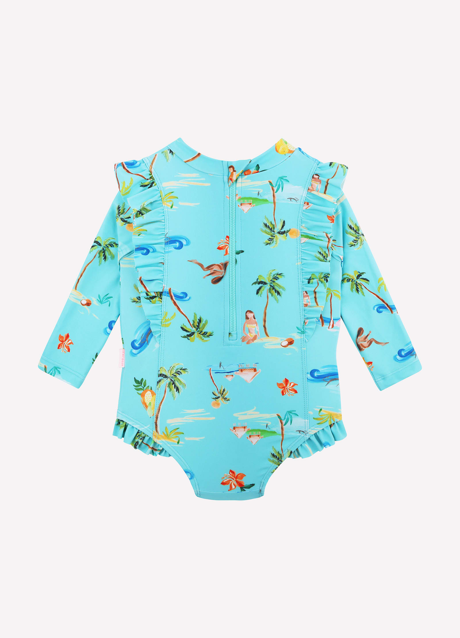 Isla Palm Frill Sunsuit - Isla Palm Blue - Isla Palm Blue view 4