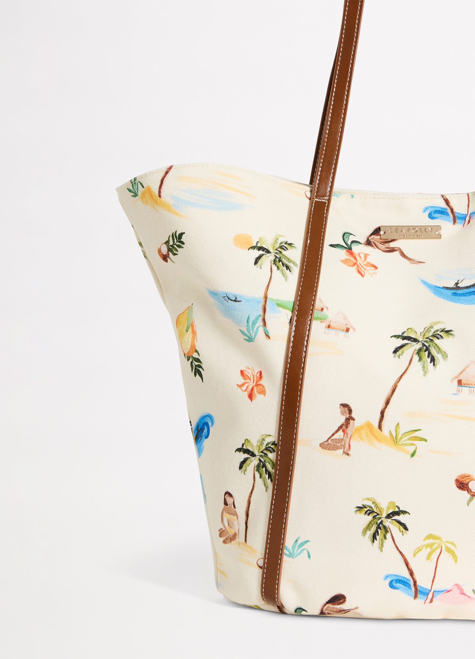 Isla Palm Tote Bag - Ecru - Ecru view 2