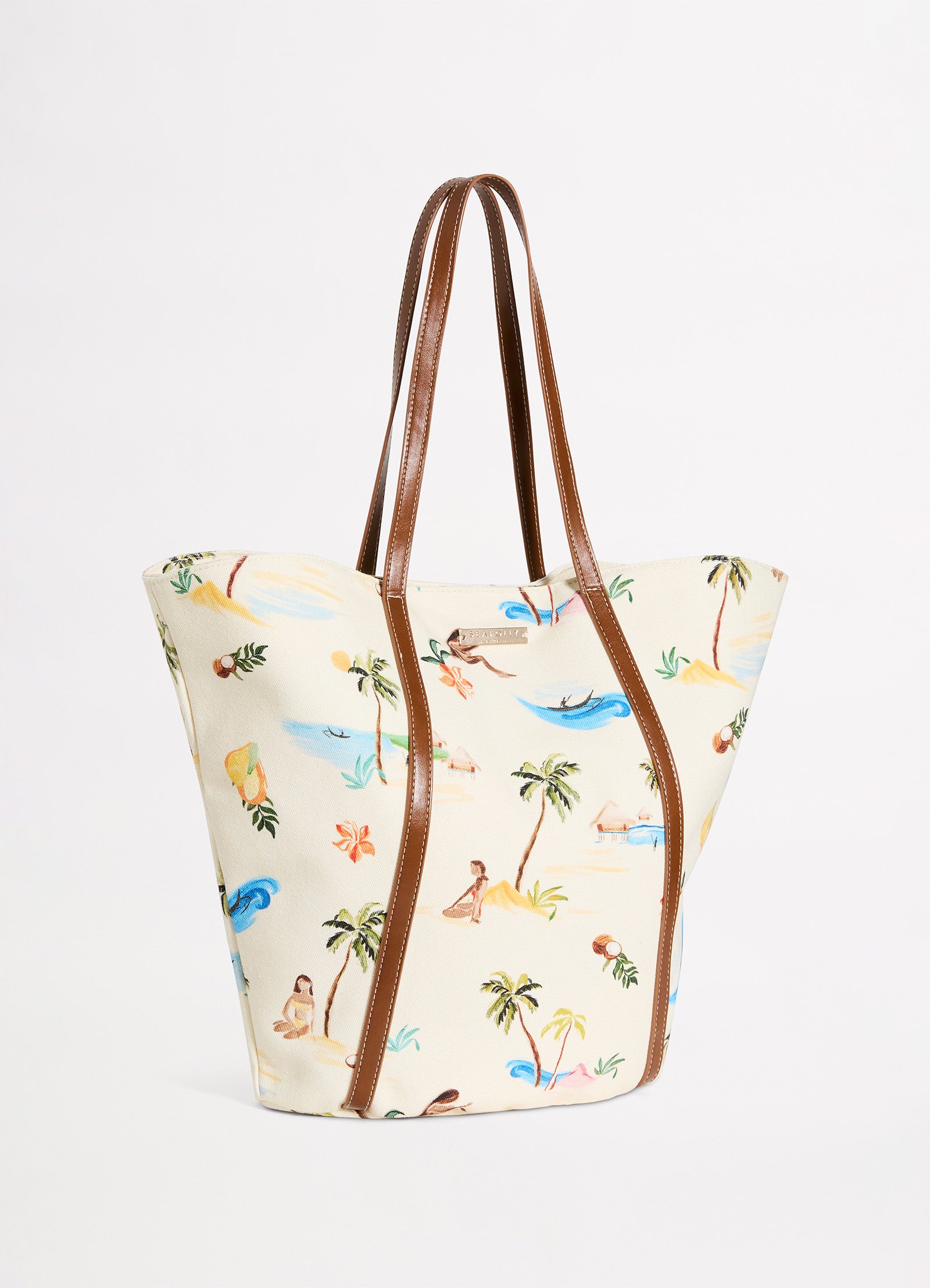 Isla Palm Tote Bag - Ecru - Ecru view 5