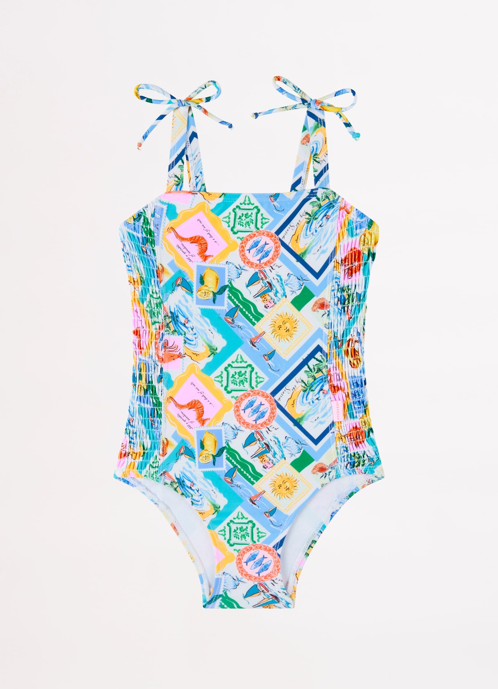 Isle Of Capri Girls Shirred One Piece - Capri - Capri