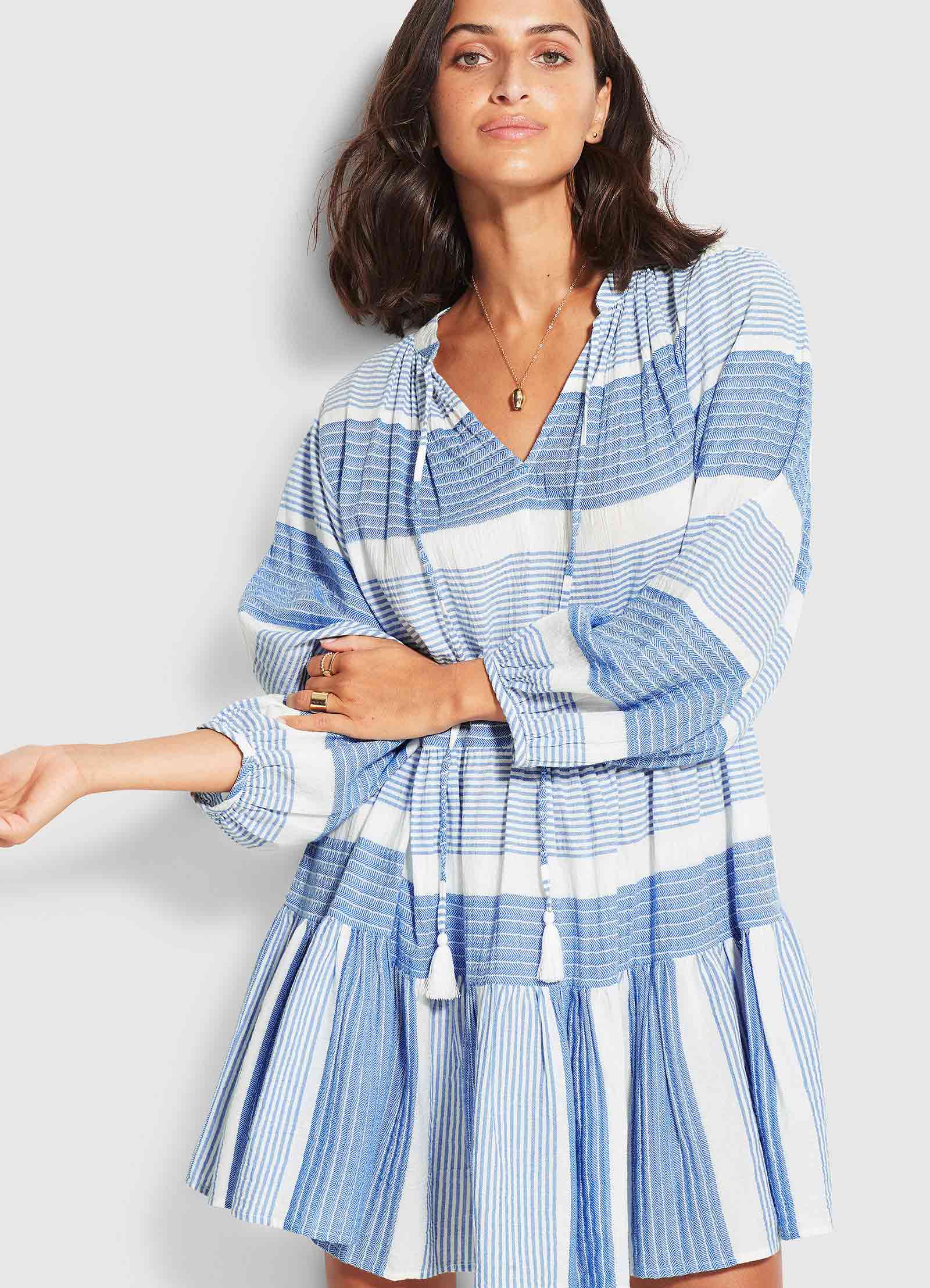 Jacquard Dress  - Blue - Blue