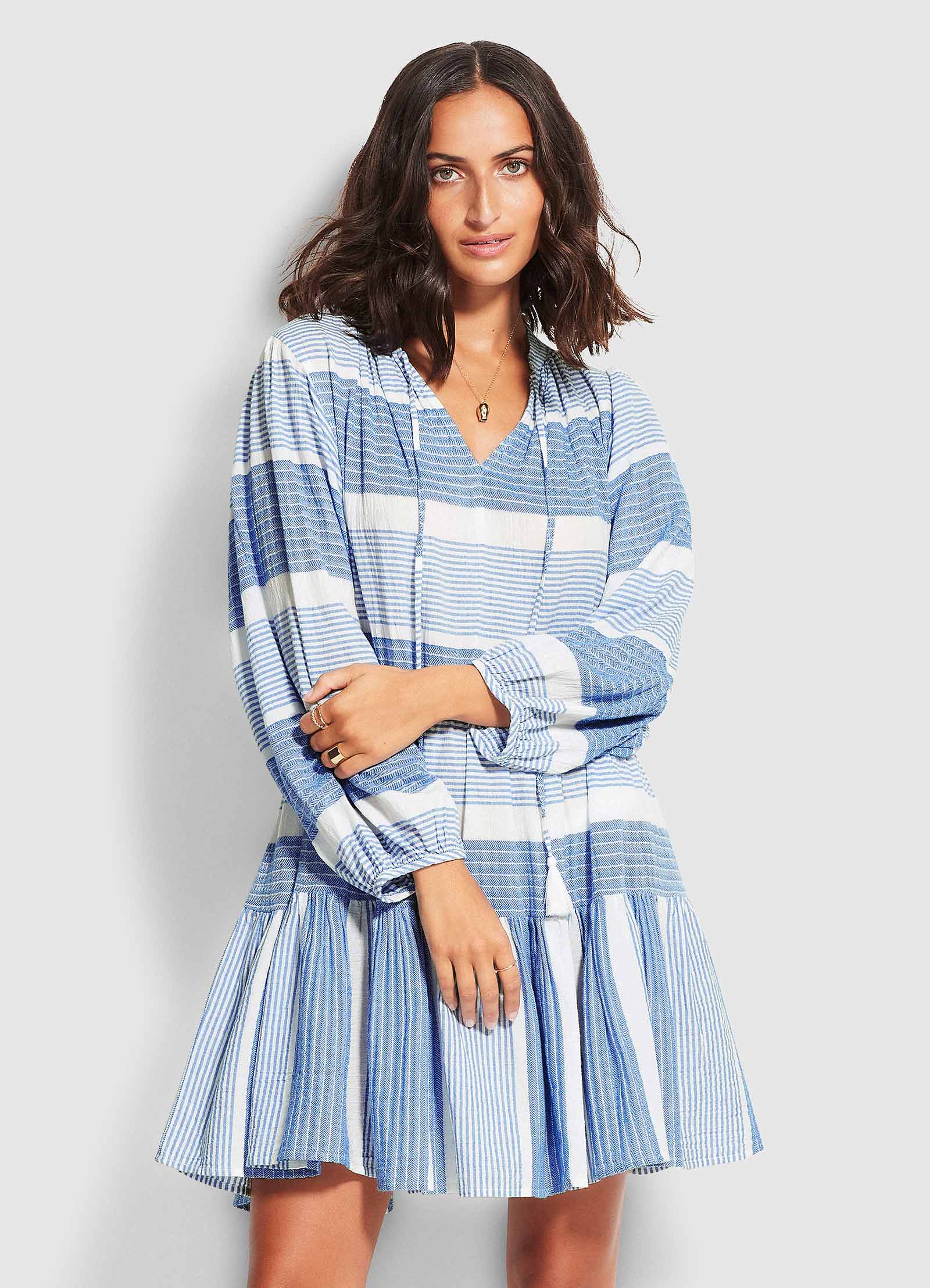 Jacquard Dress  - Blue - Blue view 2