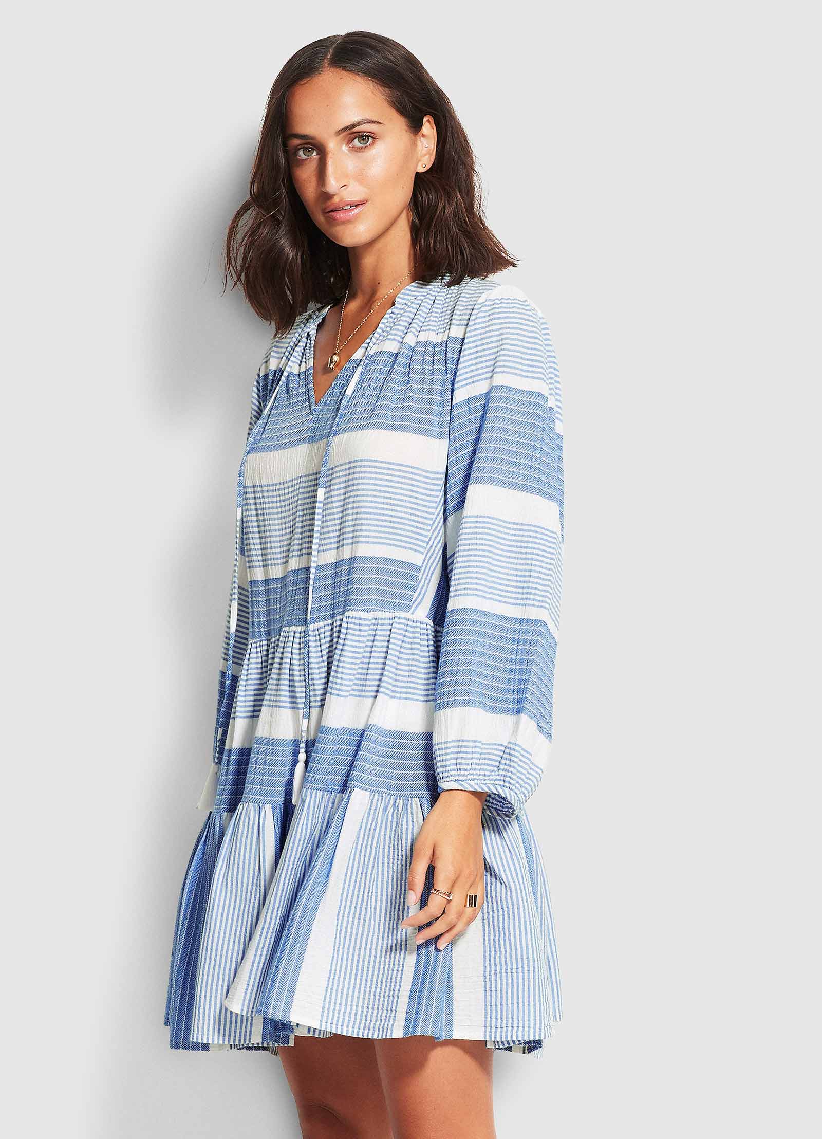 Jacquard Dress  - Blue - Blue view 3