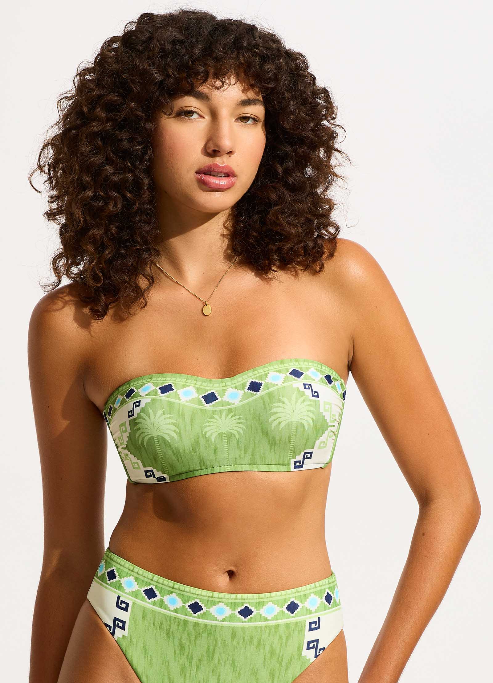 Kasbah Bustier Bandeau Bikini Top - Sage - Sage view 2