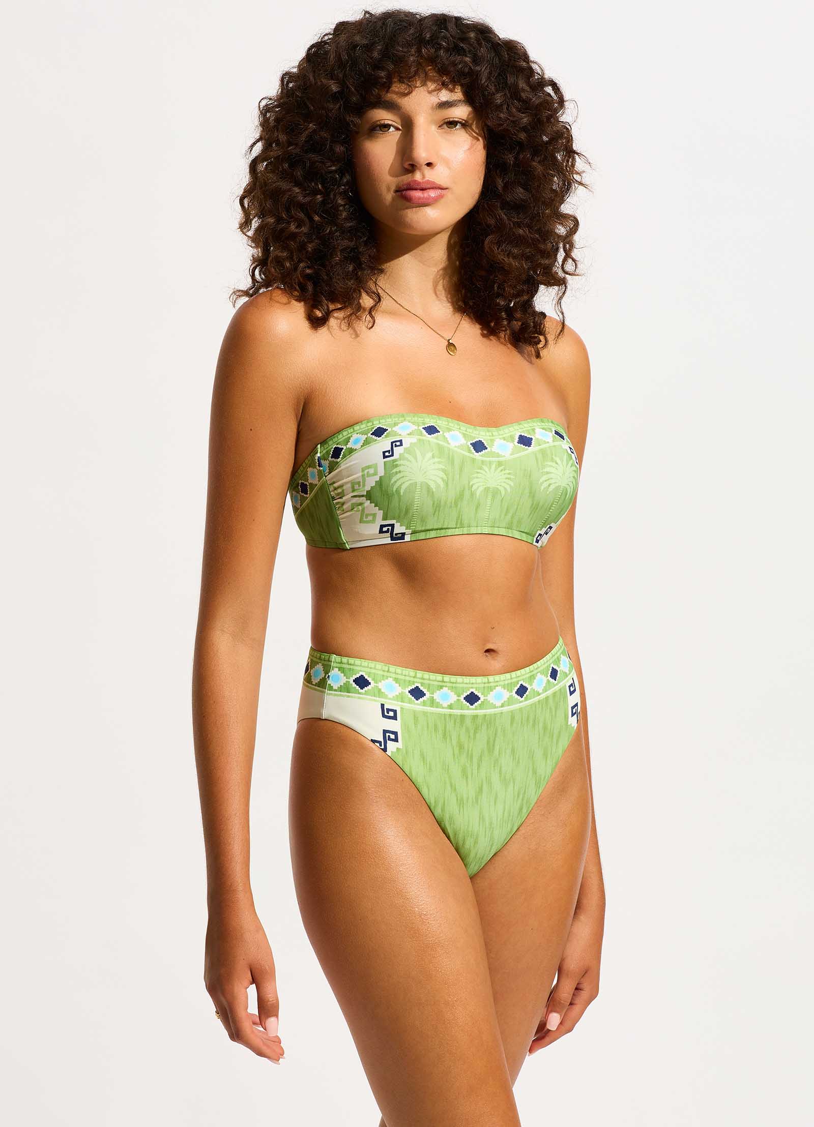 Kasbah Bustier Bandeau Bikini Top - Sage - Sage view 3