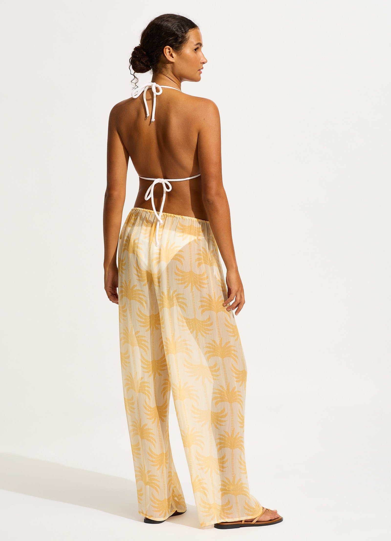 Kasbah Drawstring Waist Pant - Ecru - Ecru view 5