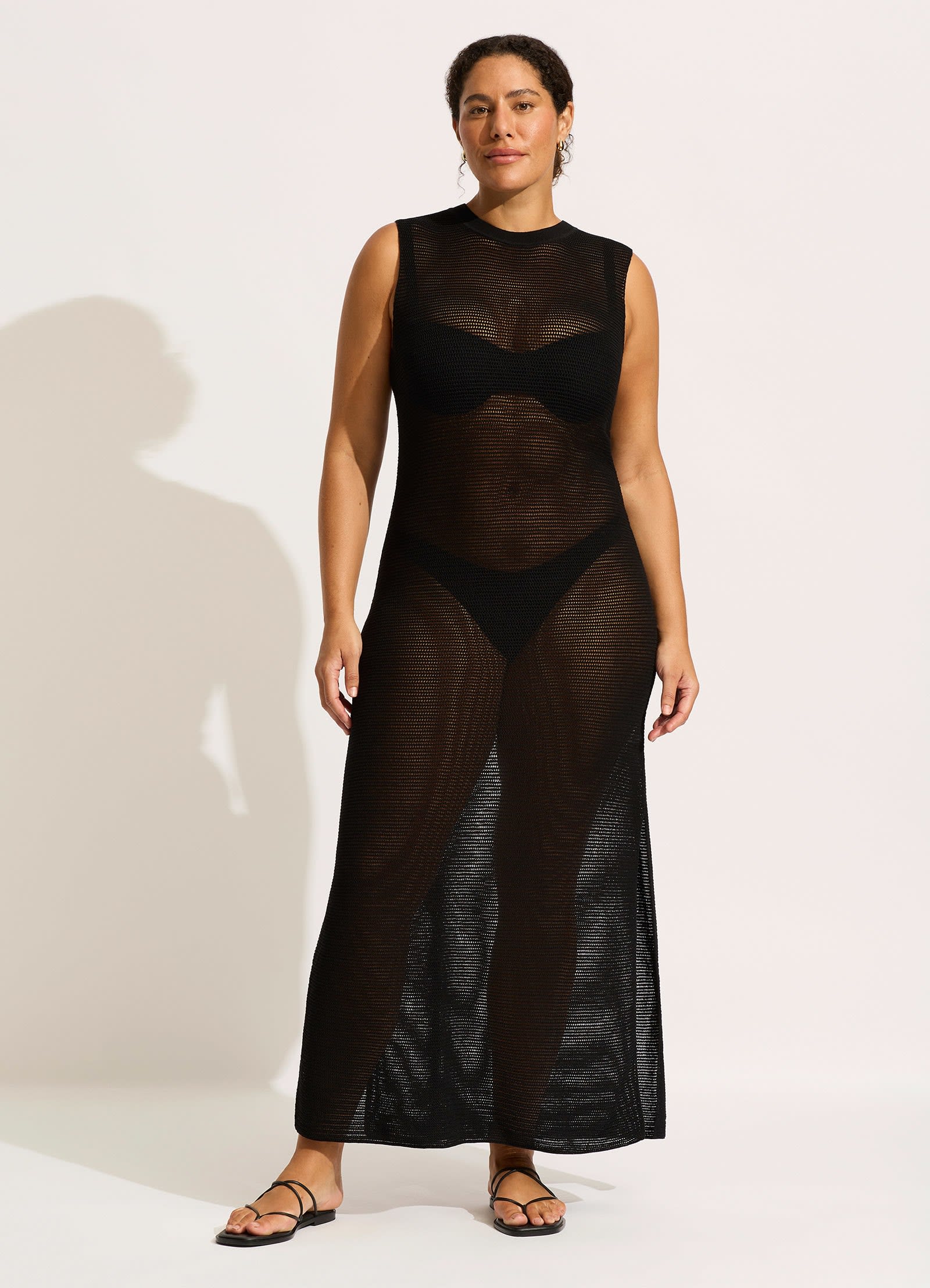 Kasbah Maxi Knit Dress - Black - Black view 5