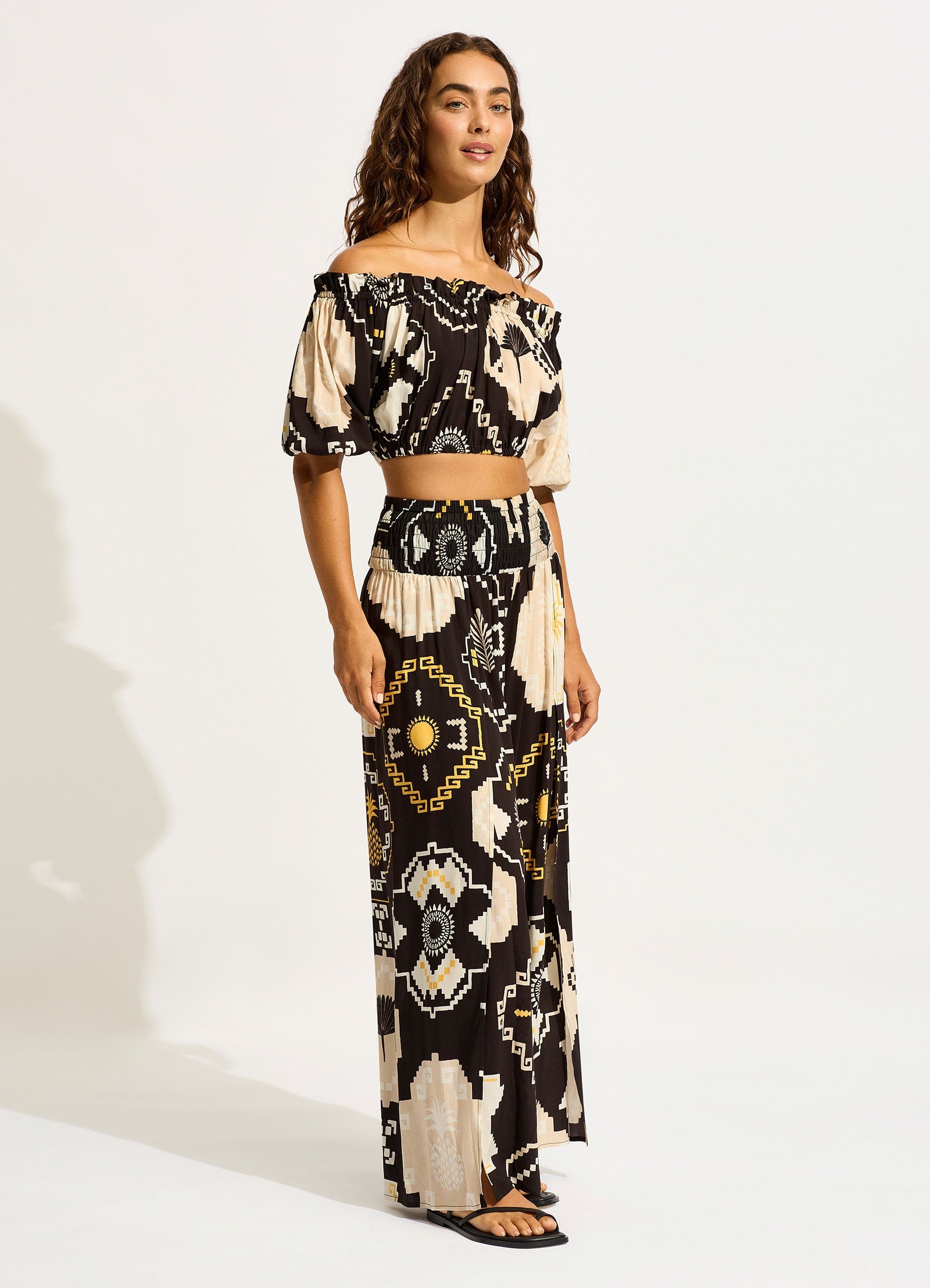 Kasbah Shirring Pant - Black - Black view 3