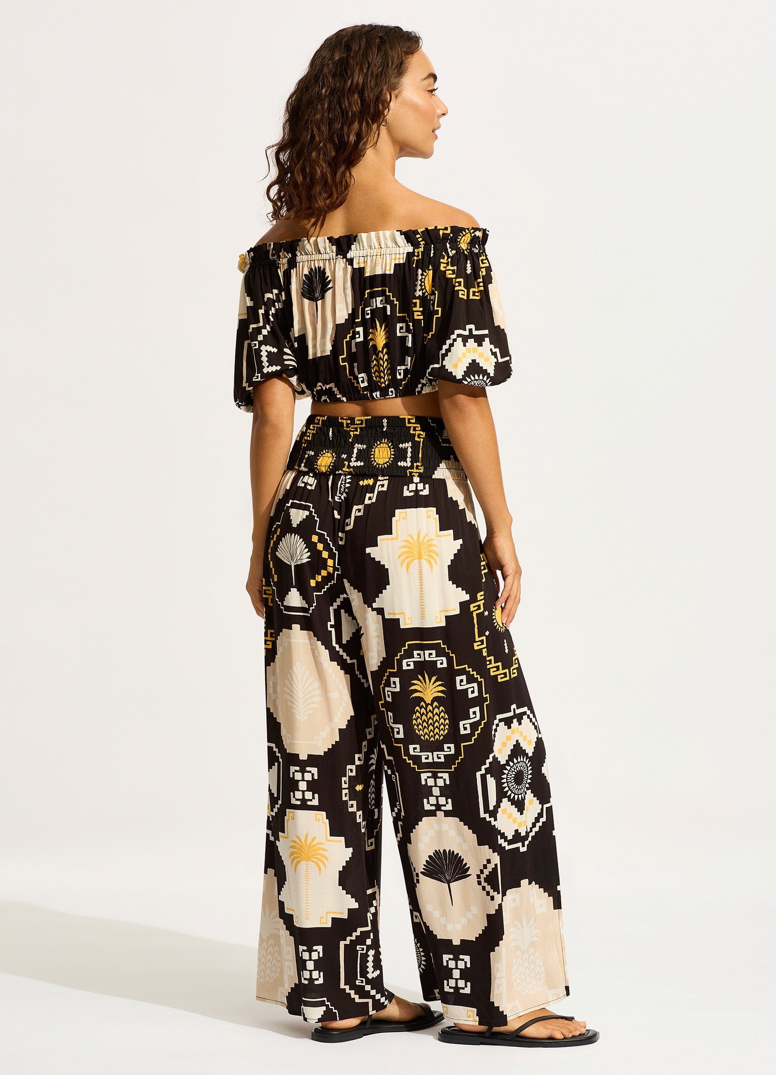 Kasbah Shirring Pant - Black - Black view 4