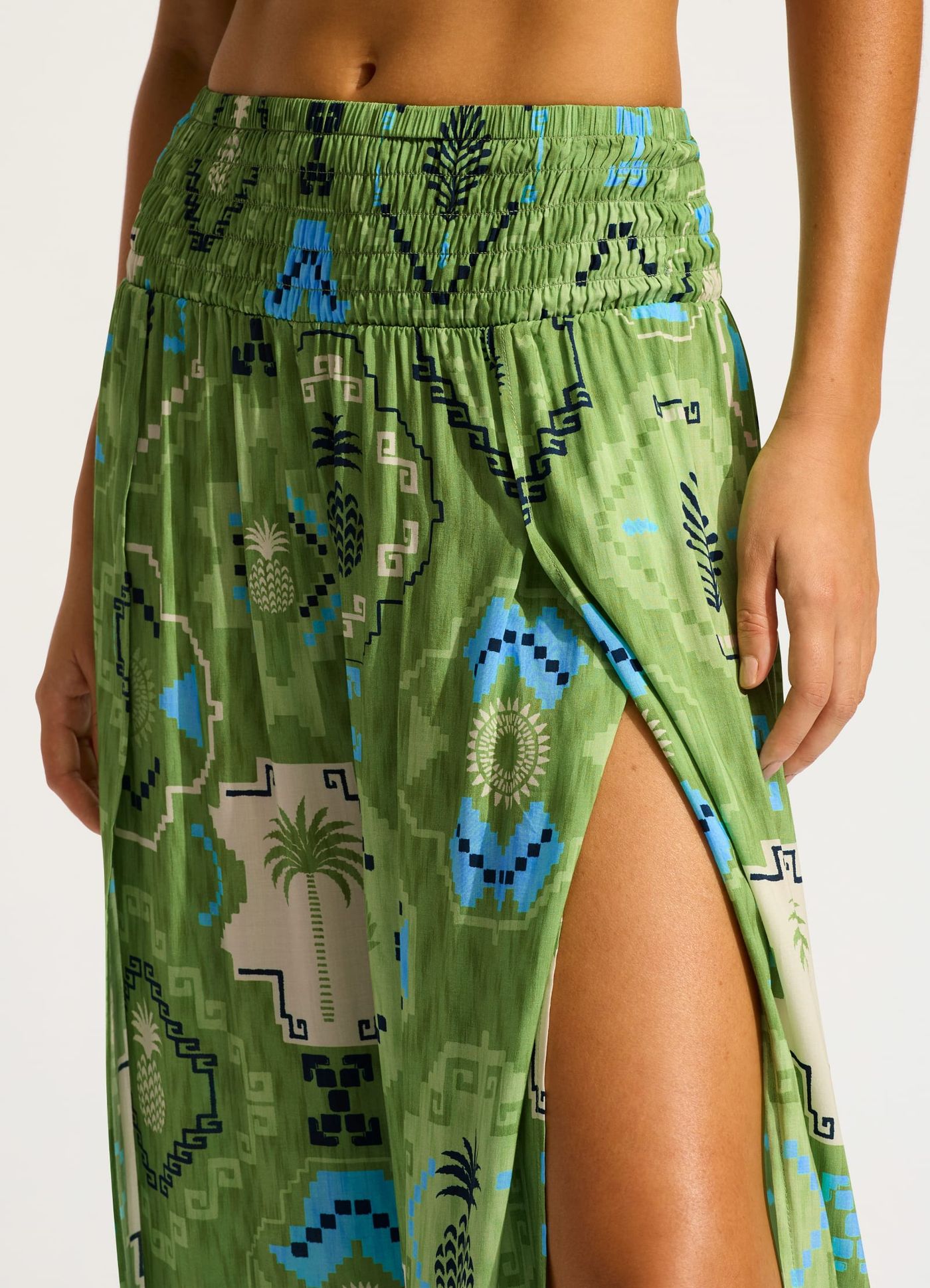 Kasbah Shirring Pant - Sage - Sage view 5