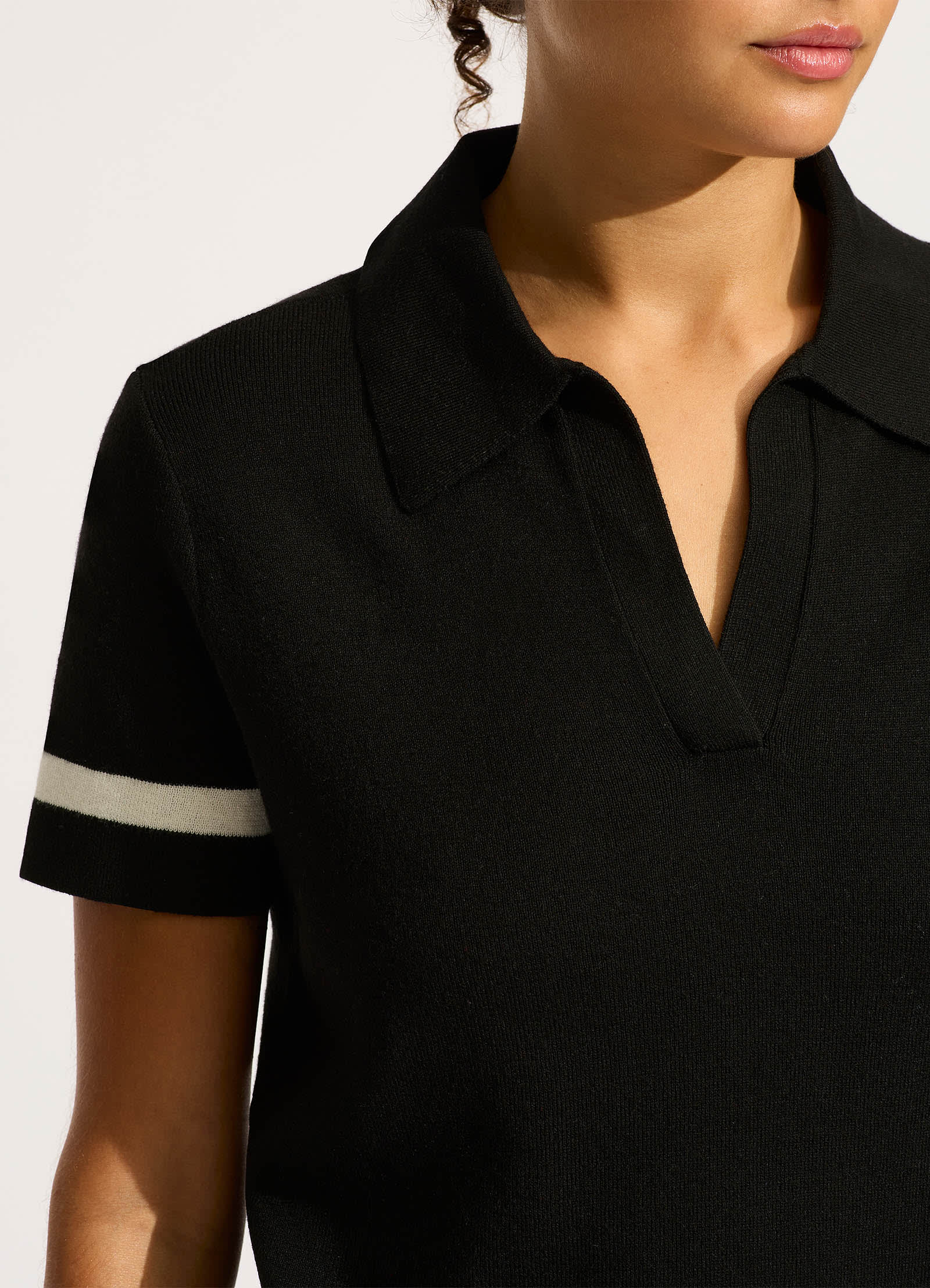 Knit Polo Shirt - Black - Black view 5