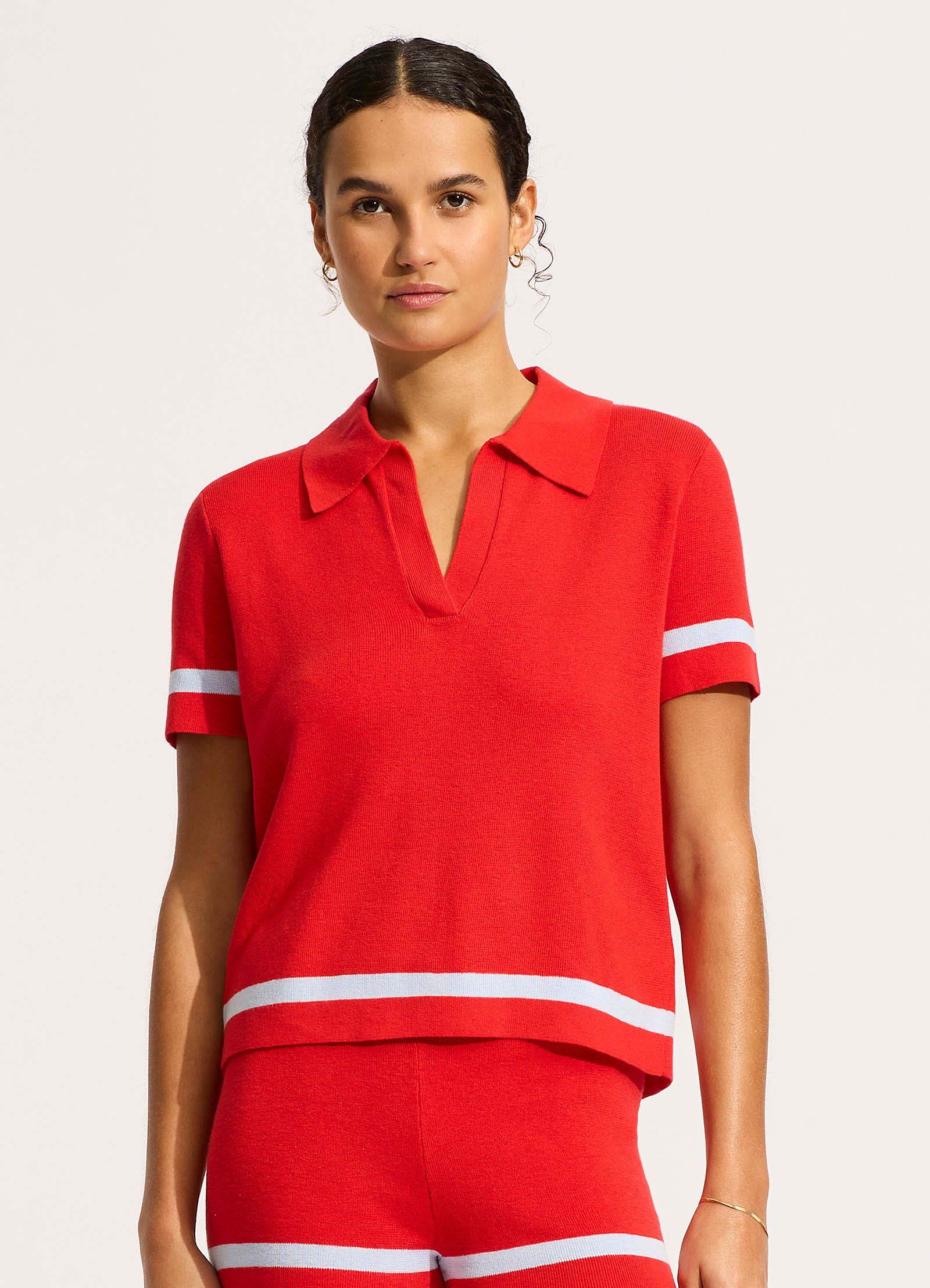Knit Polo Shirt - Flame - Flame view 2