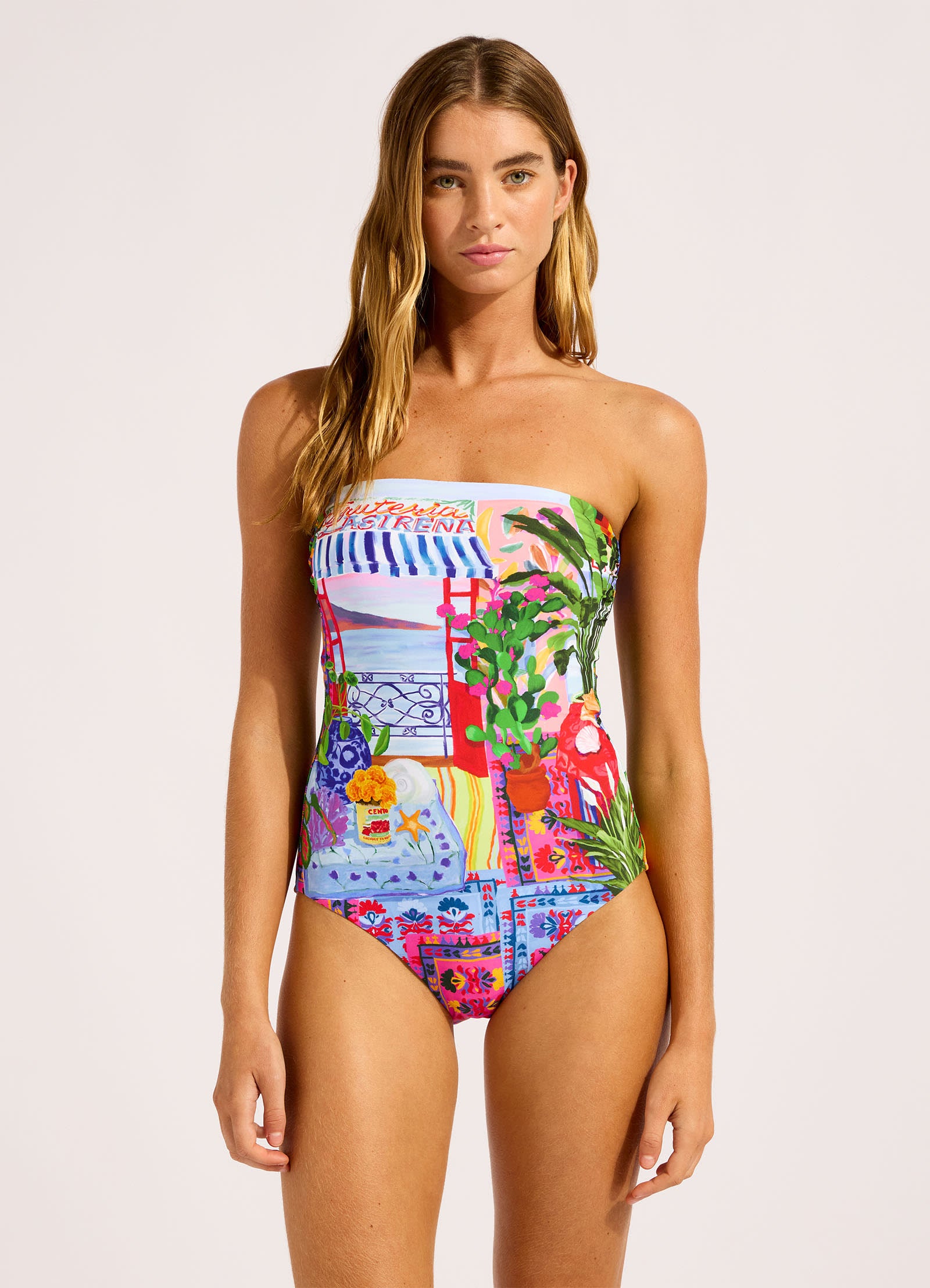 La Boca Bandeau One Piece Swimsuit - Sapphire