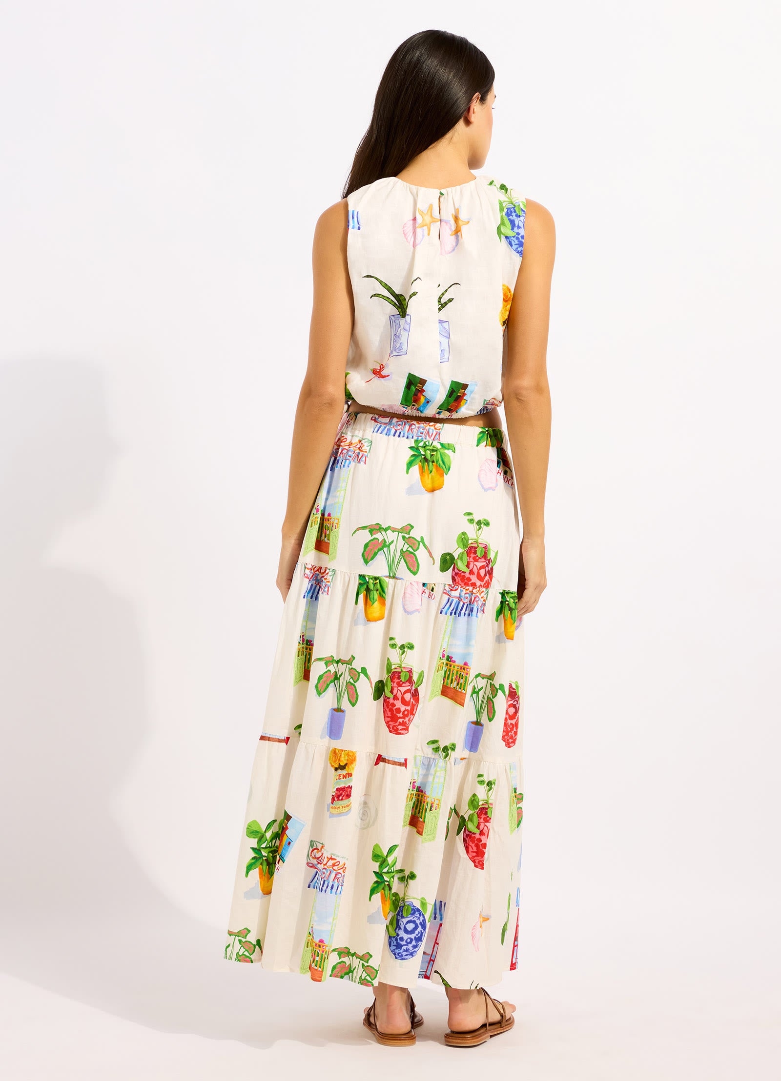 La Boca Drawcord Waist Top - Ecru view 4