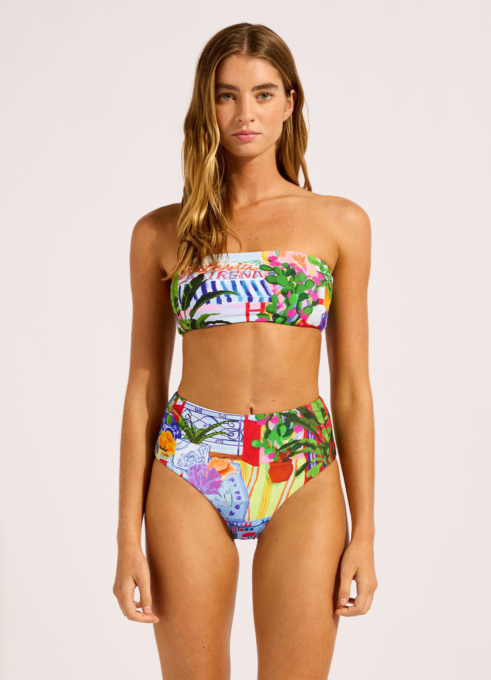 La Boca High Waist Bikini Bottom - Sapphire